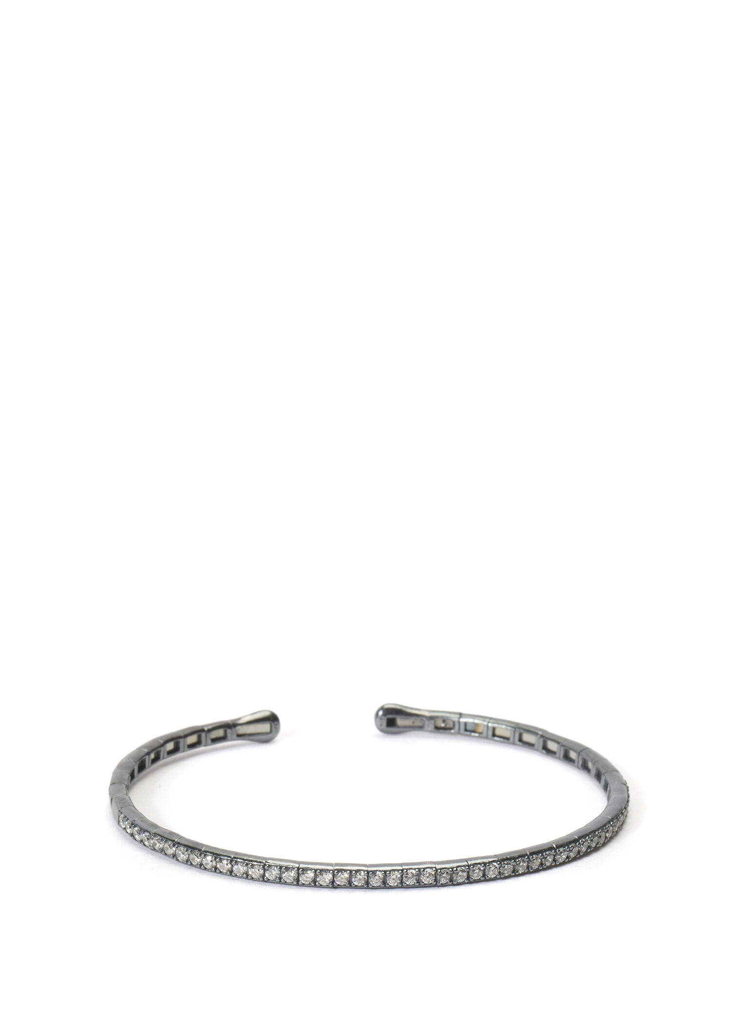 White Stone Fancy Bangle Erkek Gümüş Bileklik