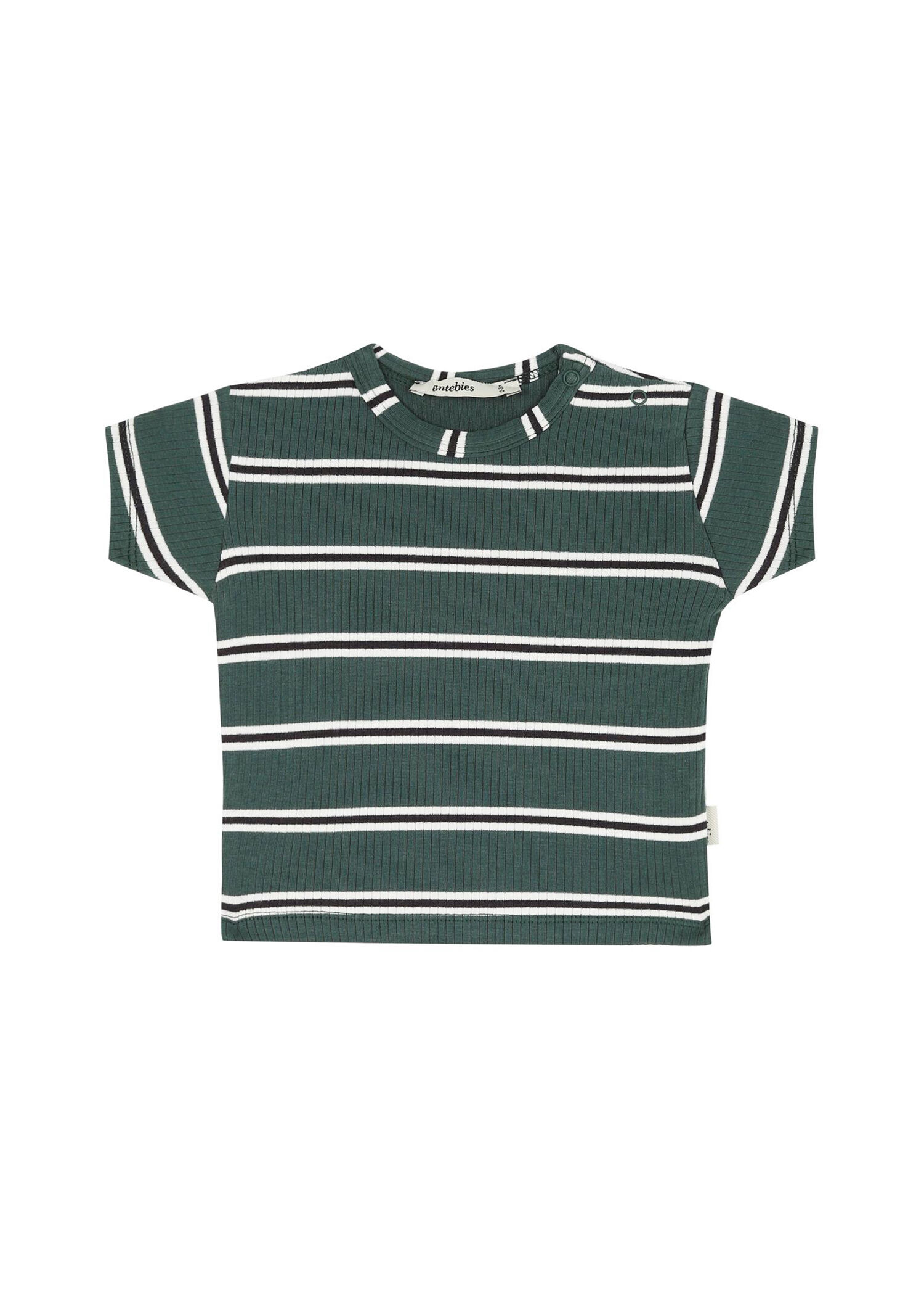 Galaksi Yeşil Çizgili Kısa Kollu Erkek Bebek T-shirt