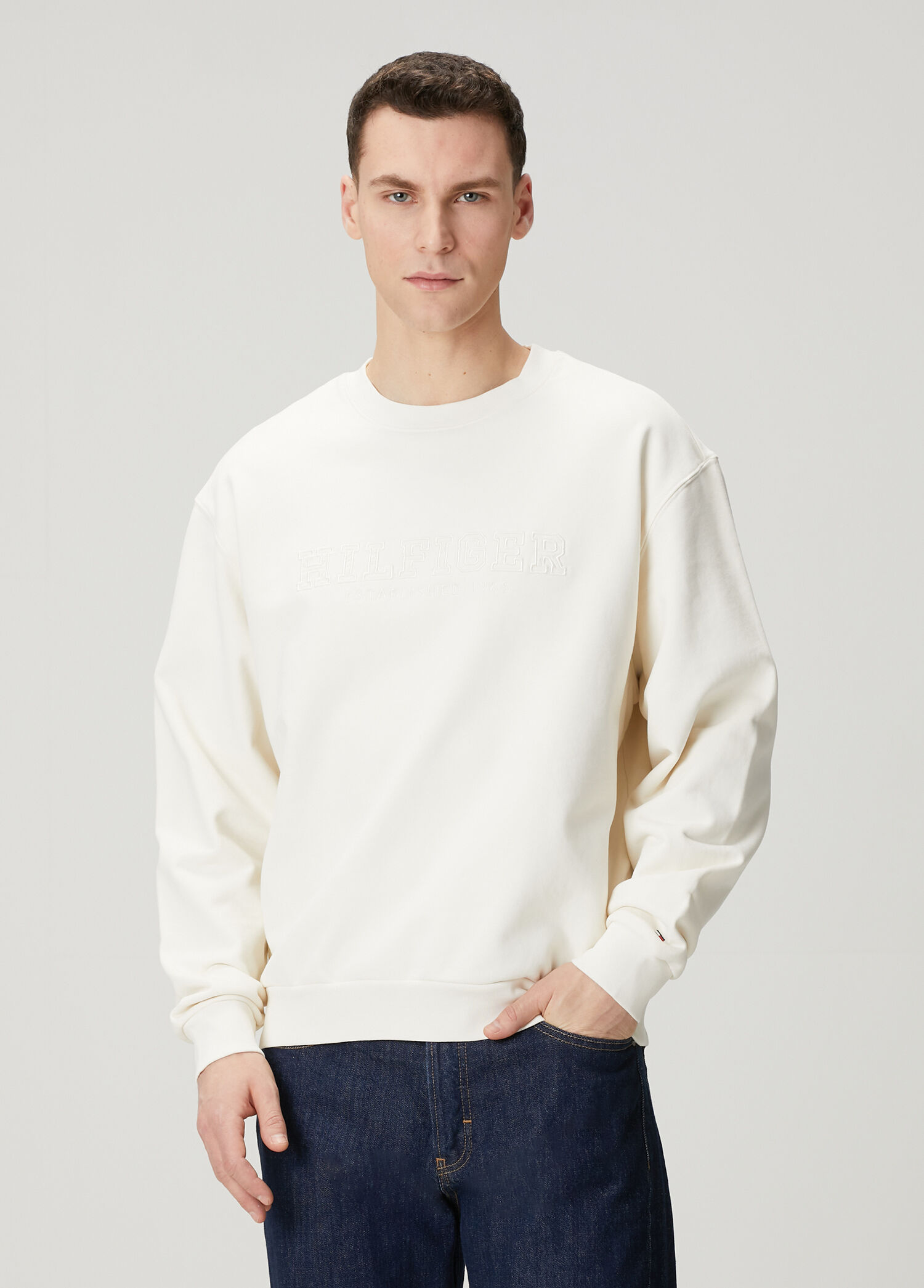 Sarı Logo Nakışlı Sweatshirt
