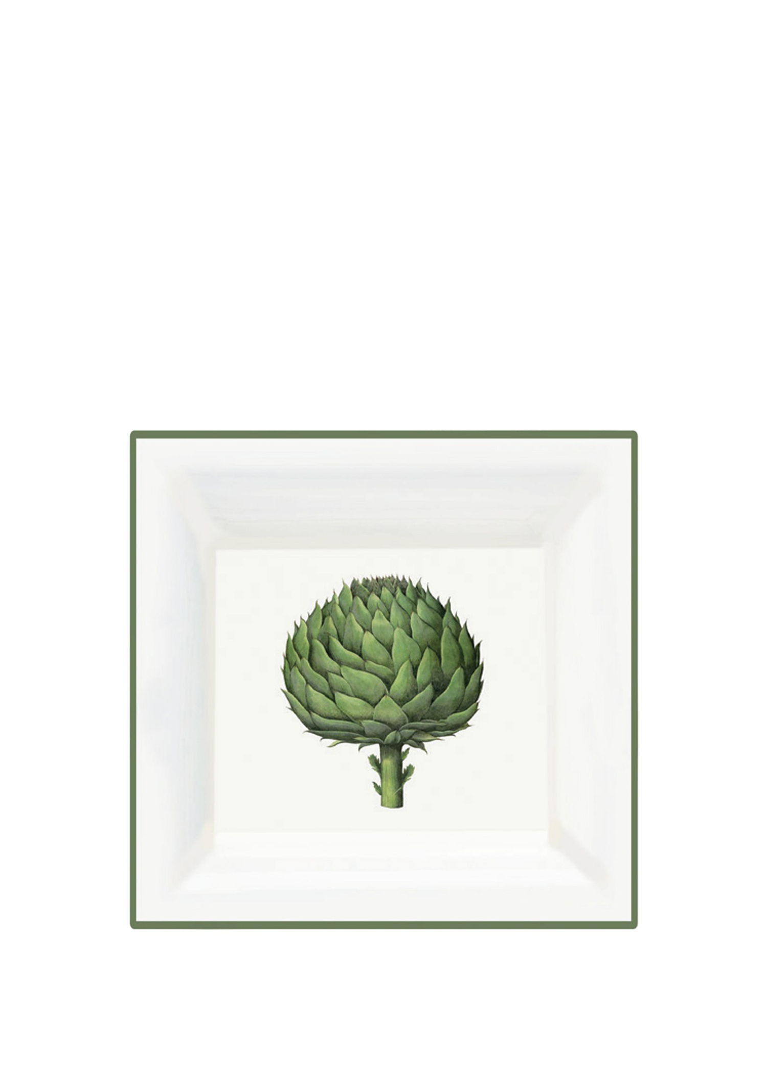 Kitchen Garden Artichoke Square Trinket Tray Porselen Dekoratif Tabak 12 cm