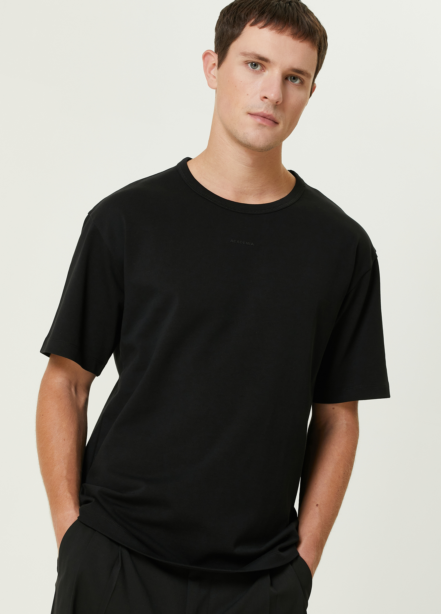 Siyah Logolu Oversize T-shirt_1