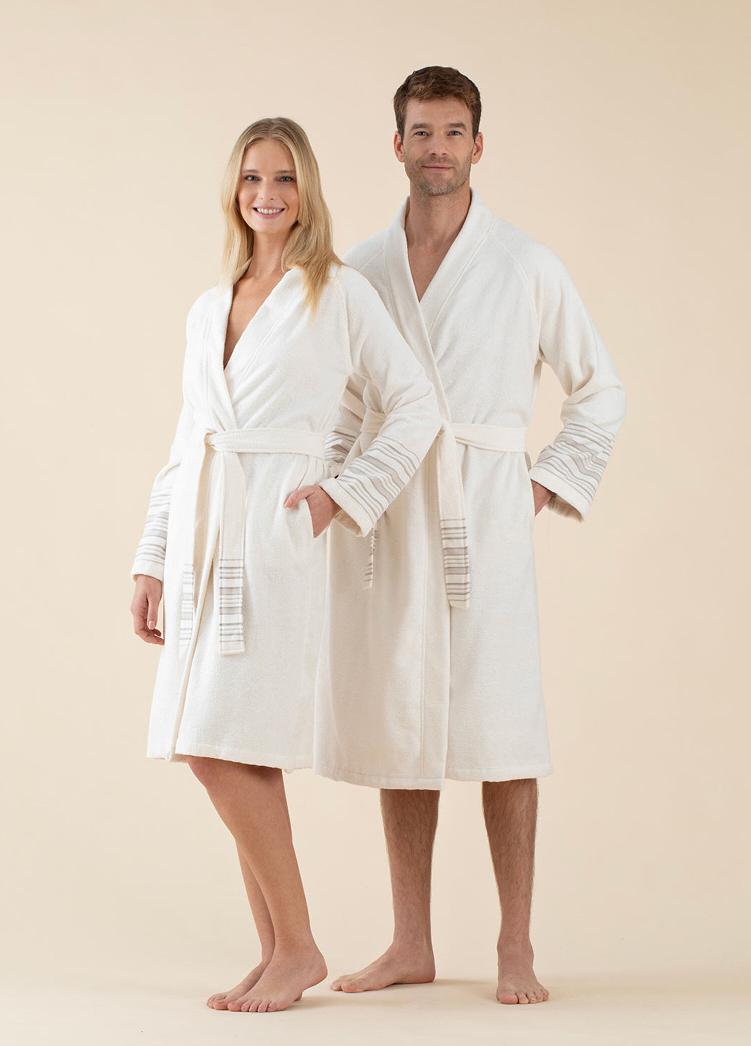 Derin Ekru Bej Unisex Bornoz