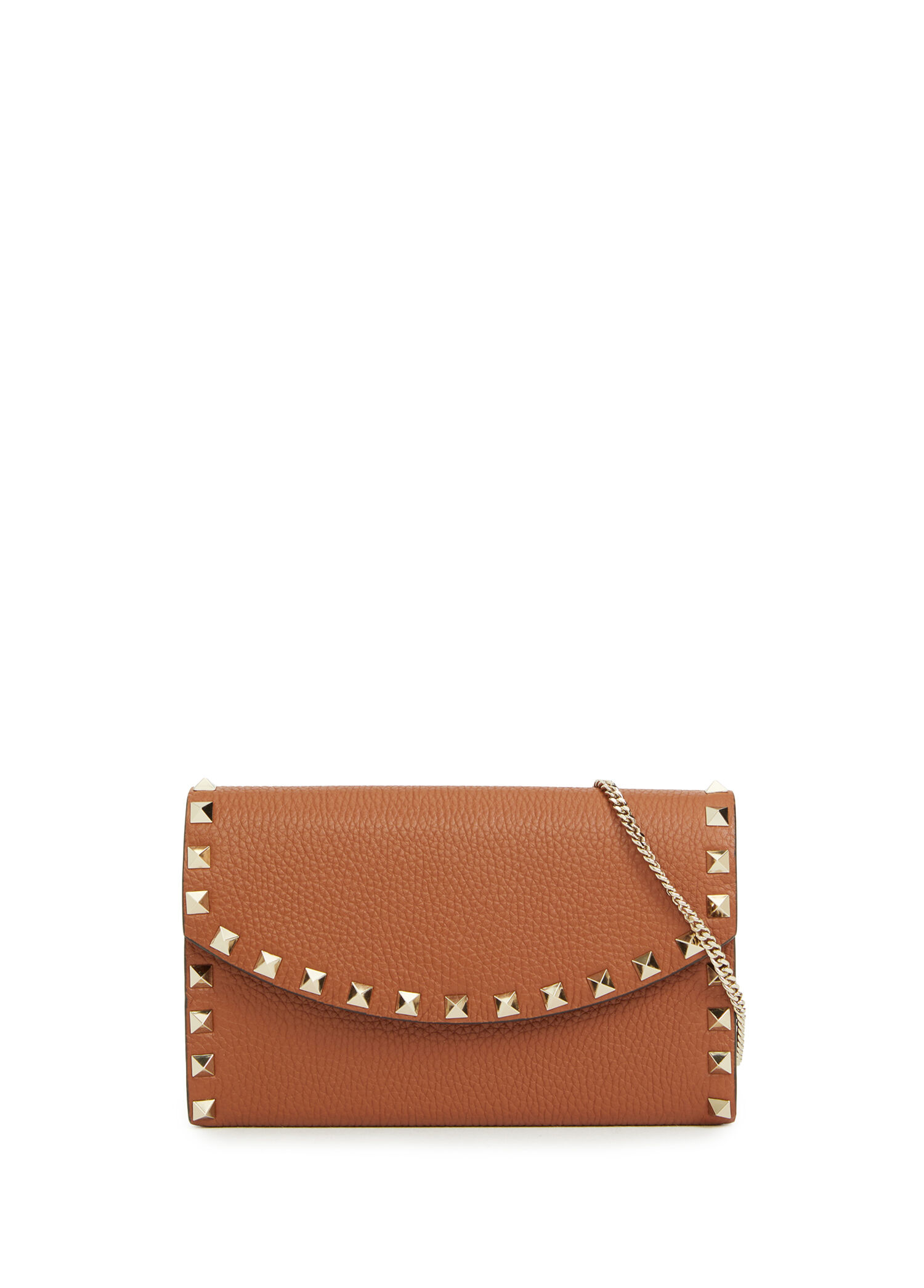 Rockstud Kahverengi Kadın Deri Çapraz Çanta