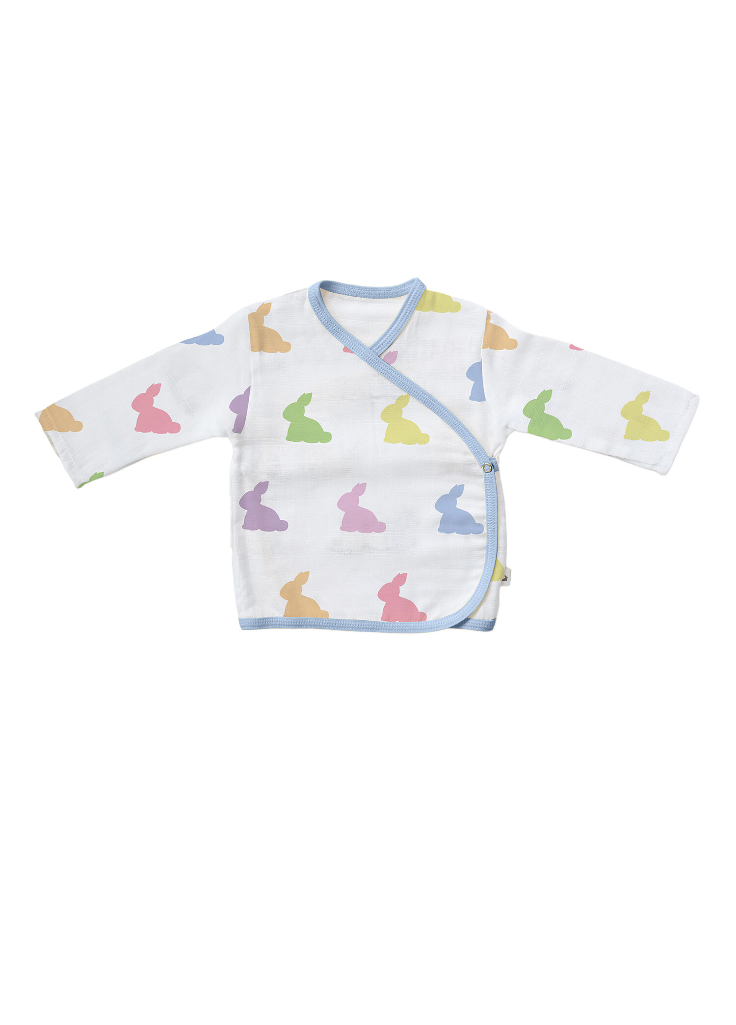Rainbow Lapin Blue Müslin Unisex Bebek Kimono Hırka