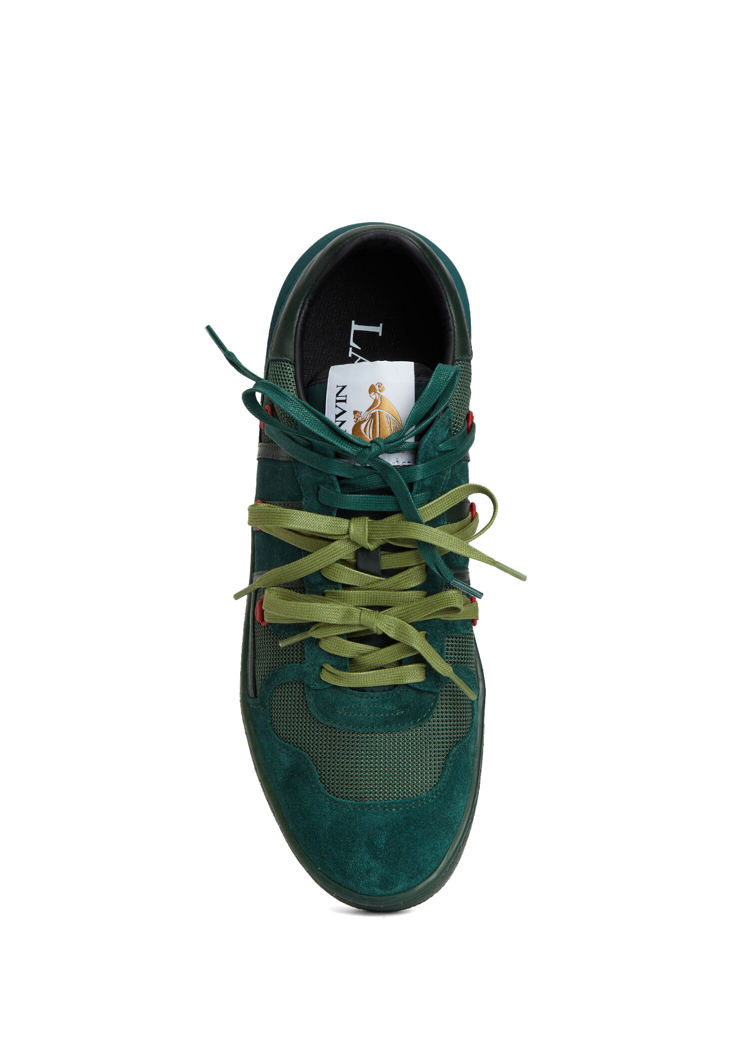 LANVIN ランバン エナメル切替 スエードスニーカー 8 27cm 深緑 Lanvin - Clay Yeşil Erkek Deri Sneaker - Yeşil