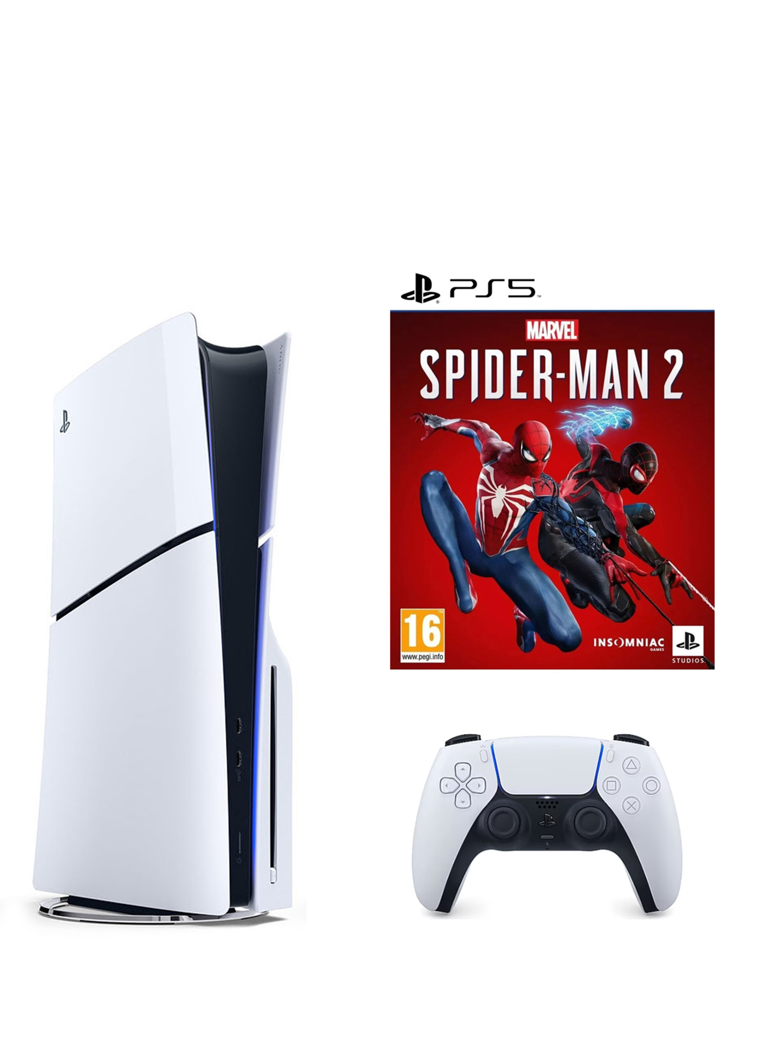 PlayStation 5 1 TB Slim CD Edition Oyun Konsolu + PS5 Spider-Man 2 Oyunu