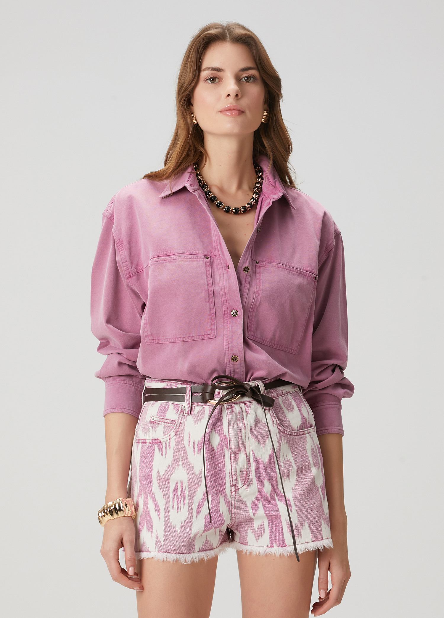 Tシャツ・カットソー ISABEL MARANT ETOILE Pink cotton Raquel shirt 25PCH0206FA-C1N06E-40RW-A.jpg?