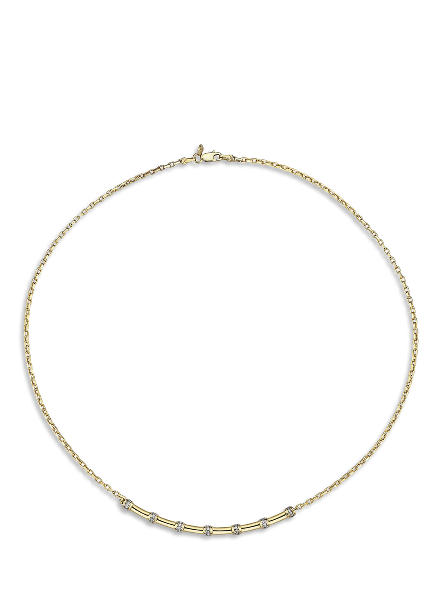 Insula Line Necklace Pırlanta Taşlı 14 Ayar Altın Kadın Kolye