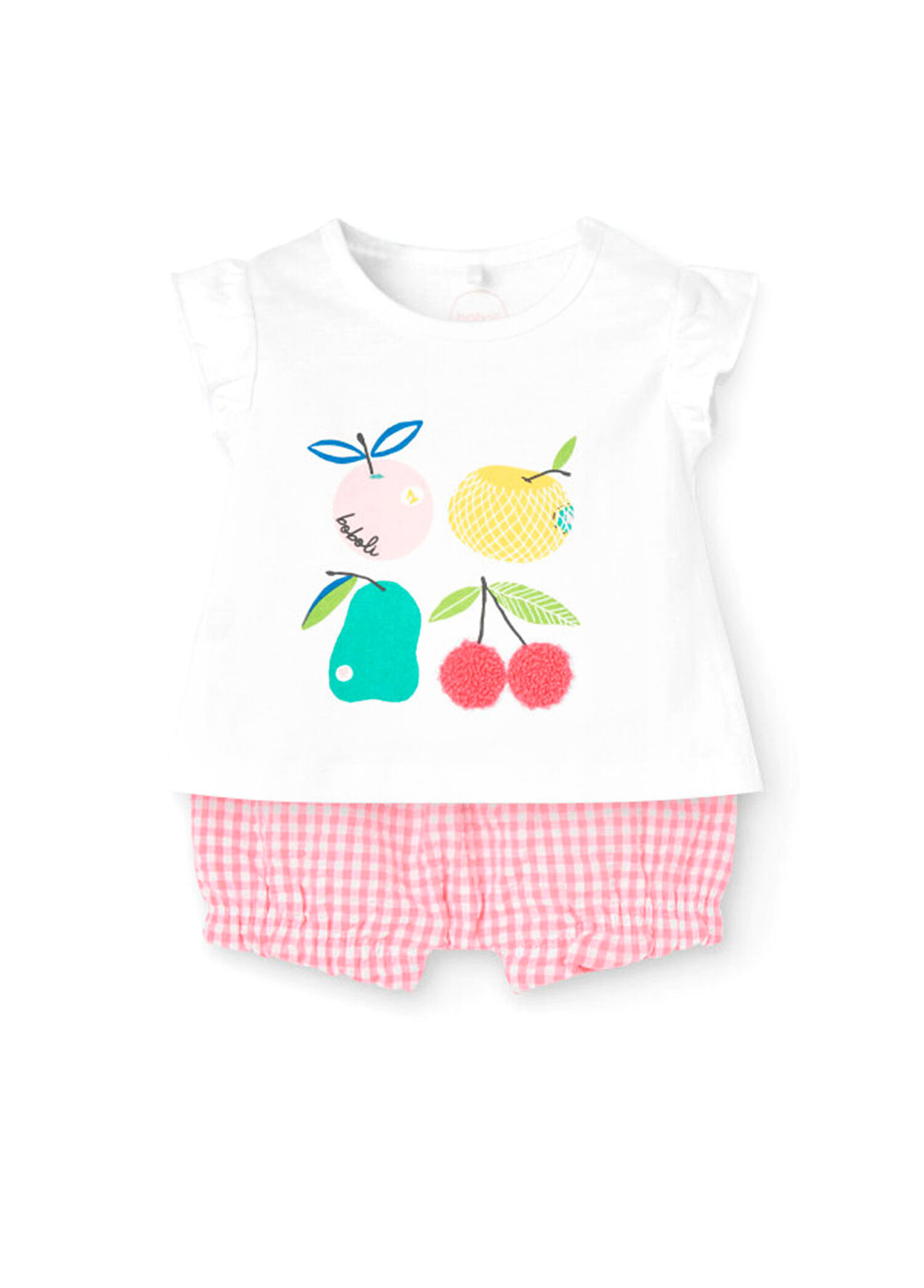 Baskılı Renkli Kısa Kollu T-shirt ve Şort Kız Bebek 2'li Set