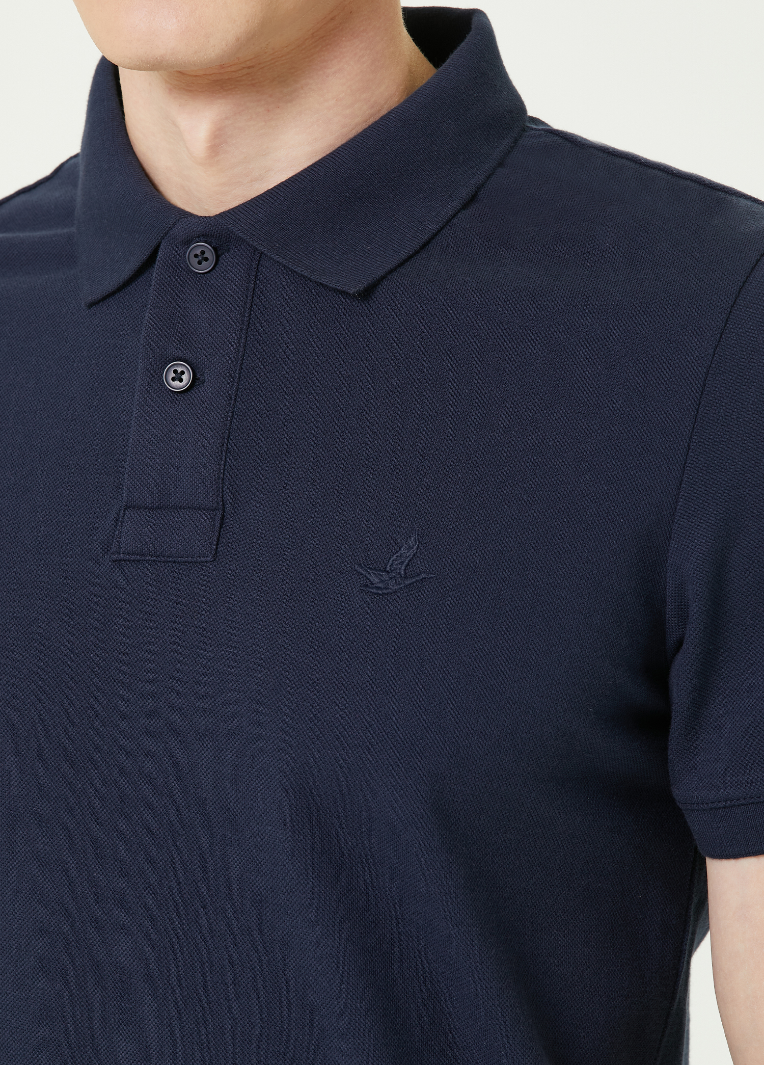 Comfort Fit Lacivert Polo Yaka T-shirt_4