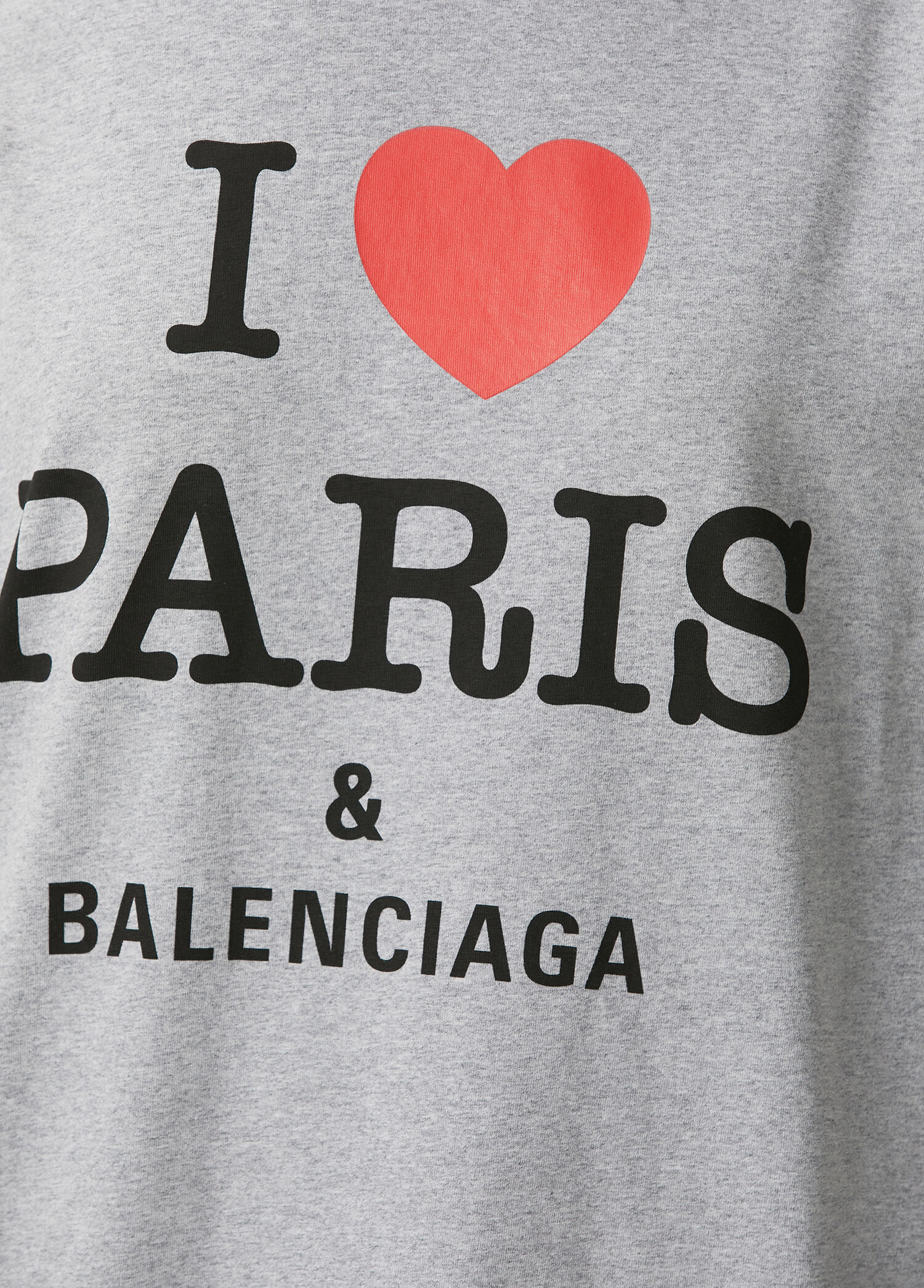 Balenciaga - I Love Paris Medium Fit Gri T-shirt - Gri