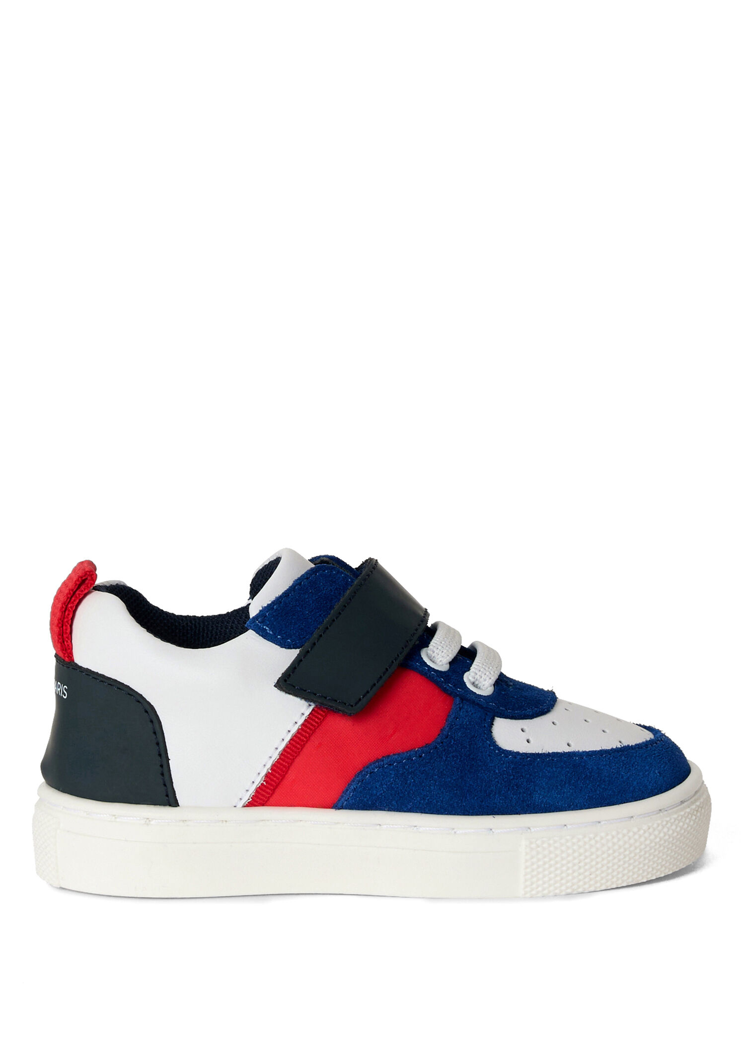 Mavi Kırmızı Renk Bloklu Deri Erkek Bebek Sneaker