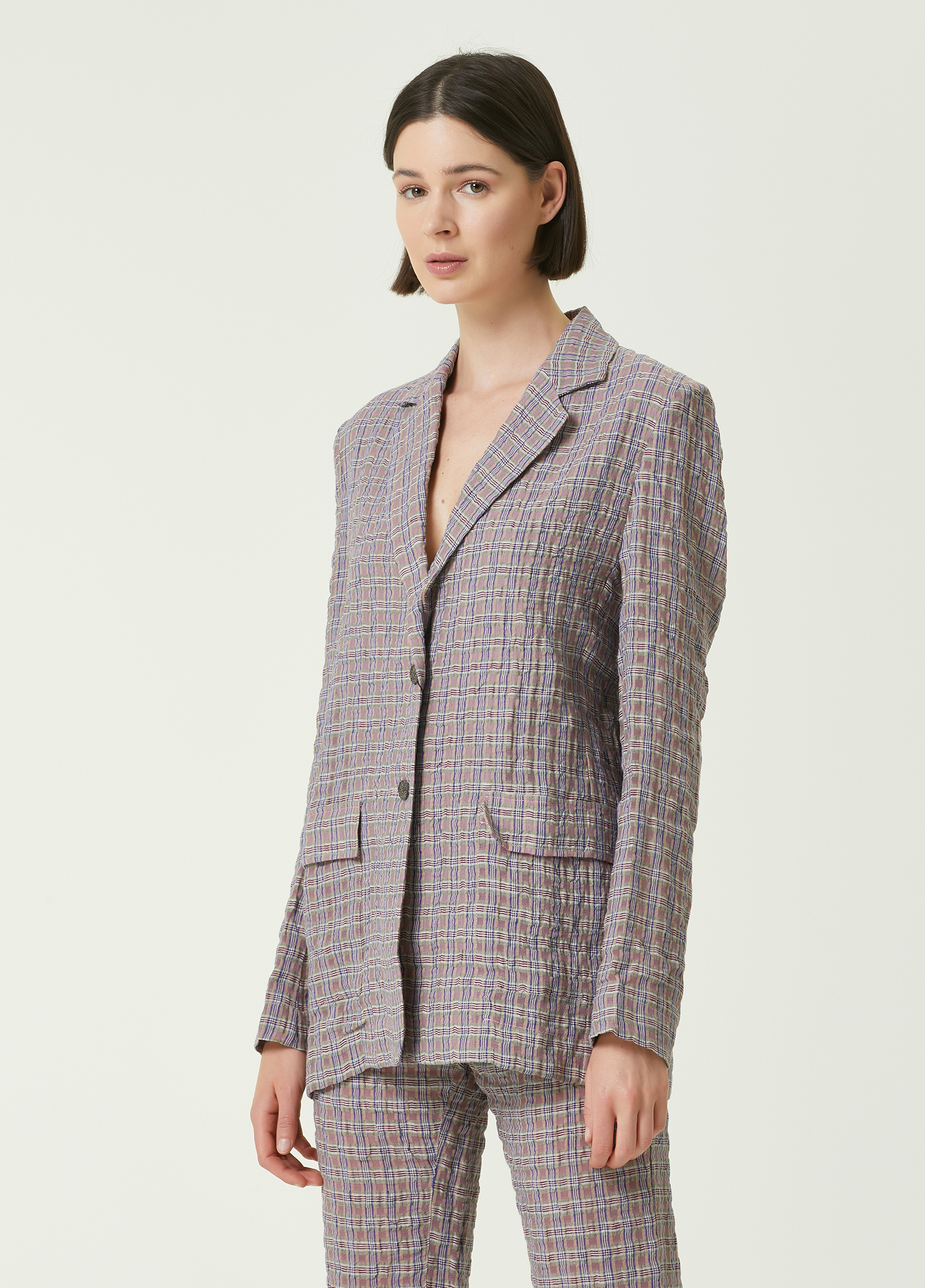 Beymen Pembe Ekoseli Keten Blazer. 3 Beymen Pembe Ekoseli Keten Blazer. 3