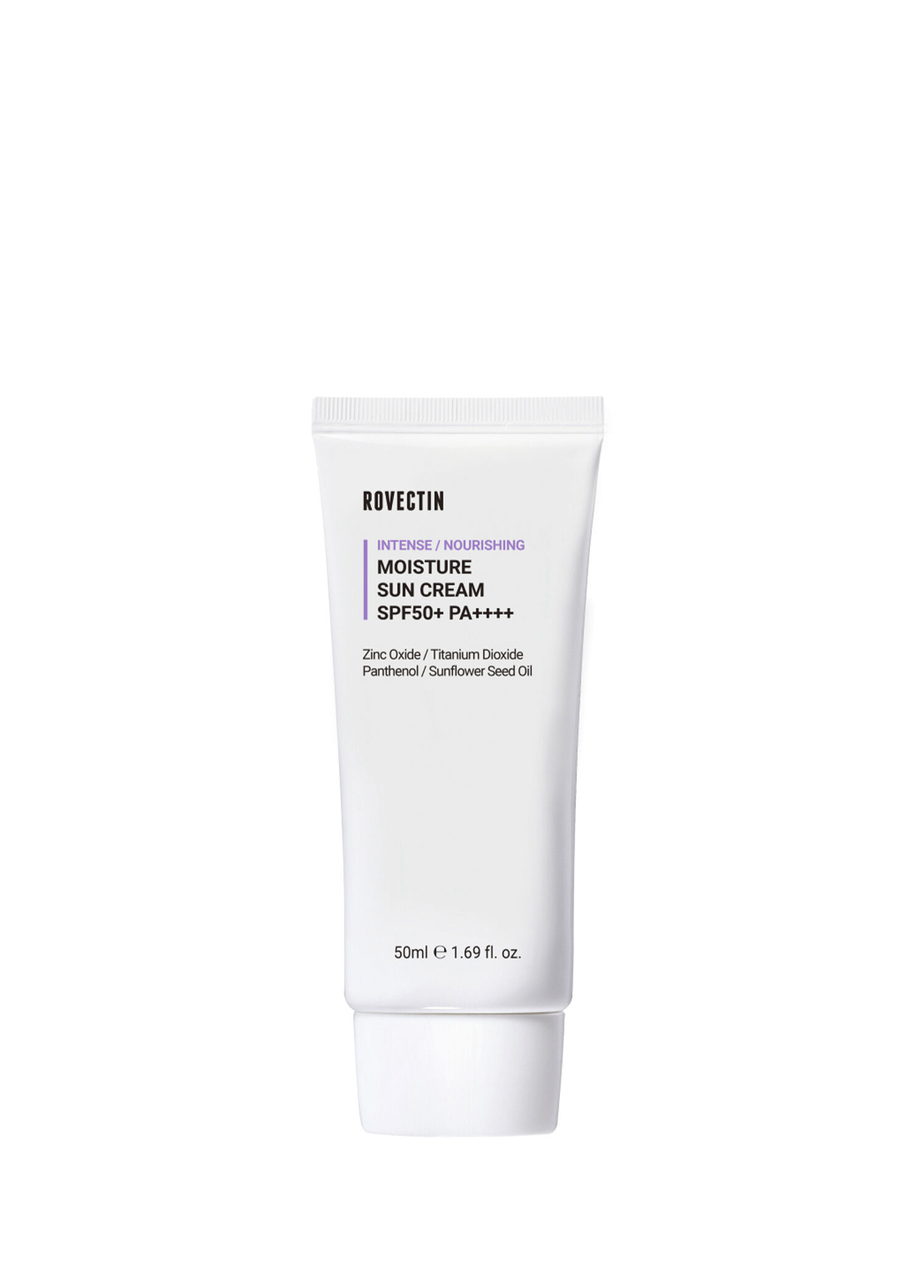 Rovectin - Intense Moisture Sun Cream SPF50+ PA++++ Pantenollü Mavi Işık Karşıtı Nemlendirici Güneş Kremi 50 ml - Şeffaf