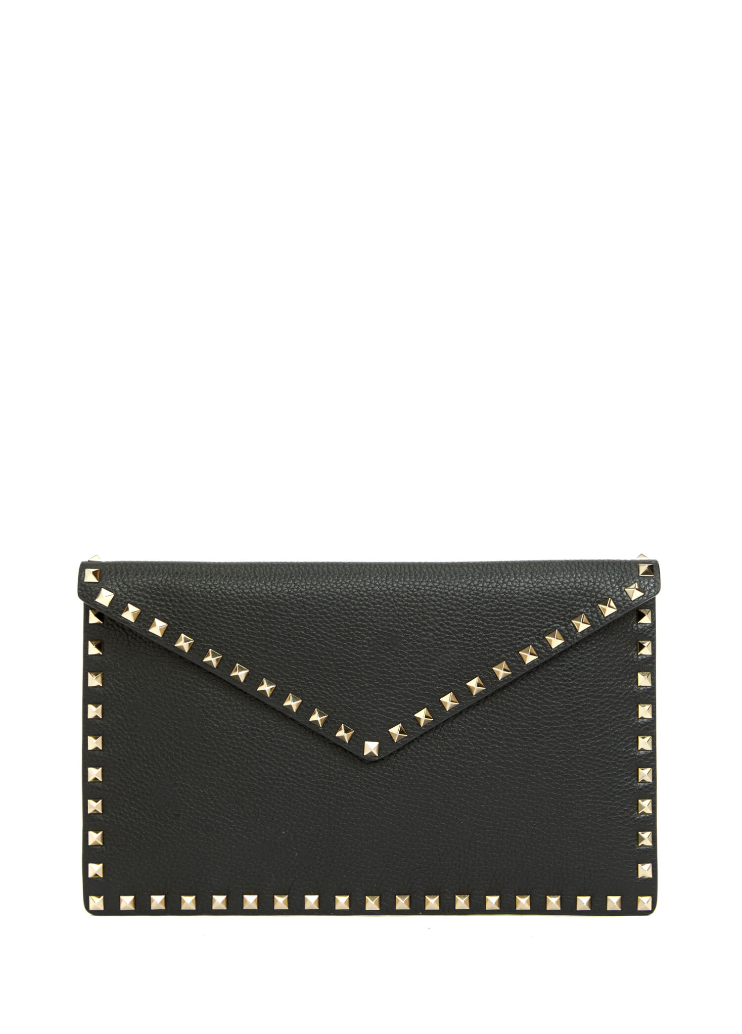 Rockstud Large Black Women's Leather Hand Portfoli