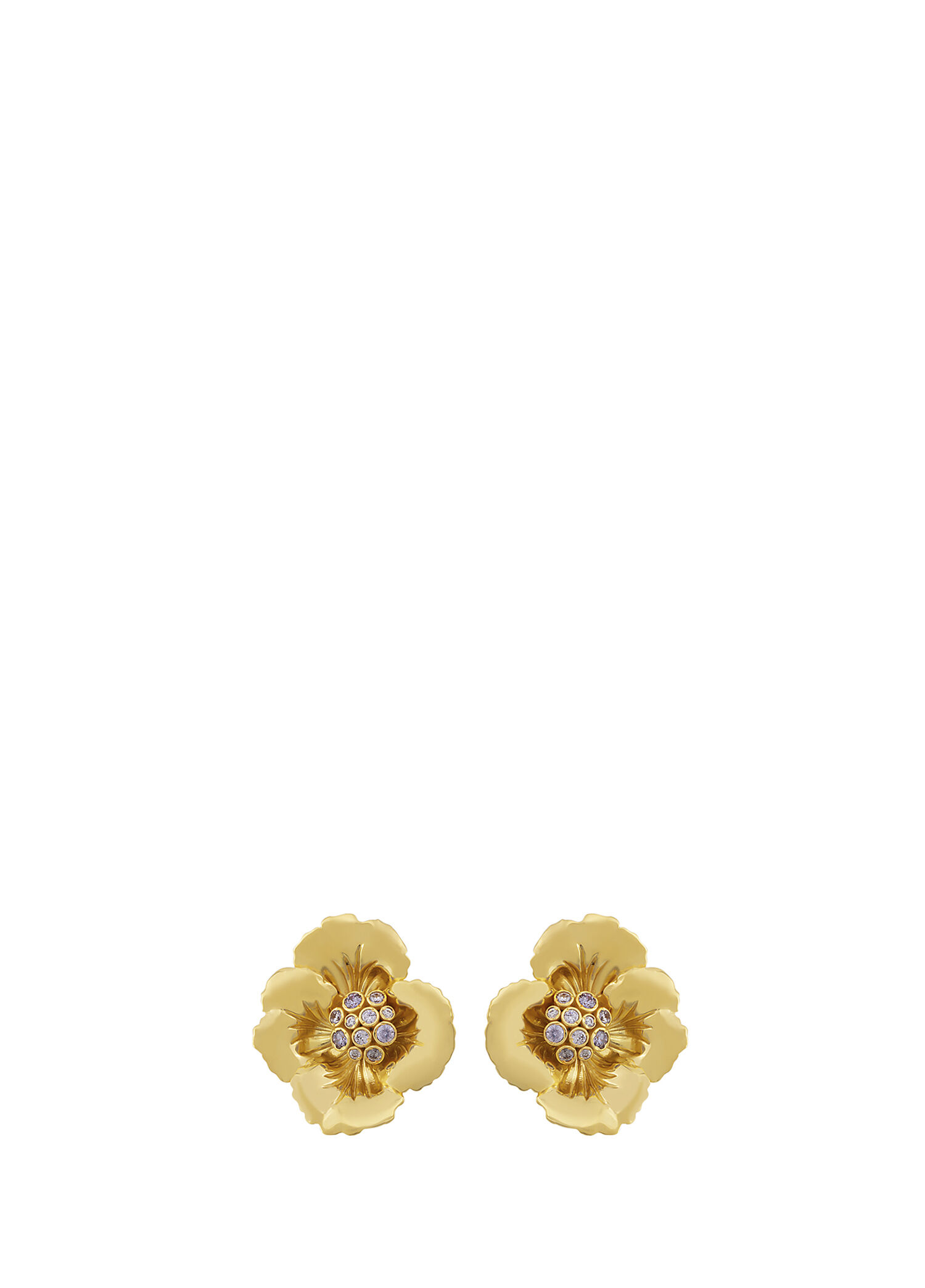 Mini Boboli Swarovski Taşlı 24 Ayar Altın Kaplama Kadın Küpe