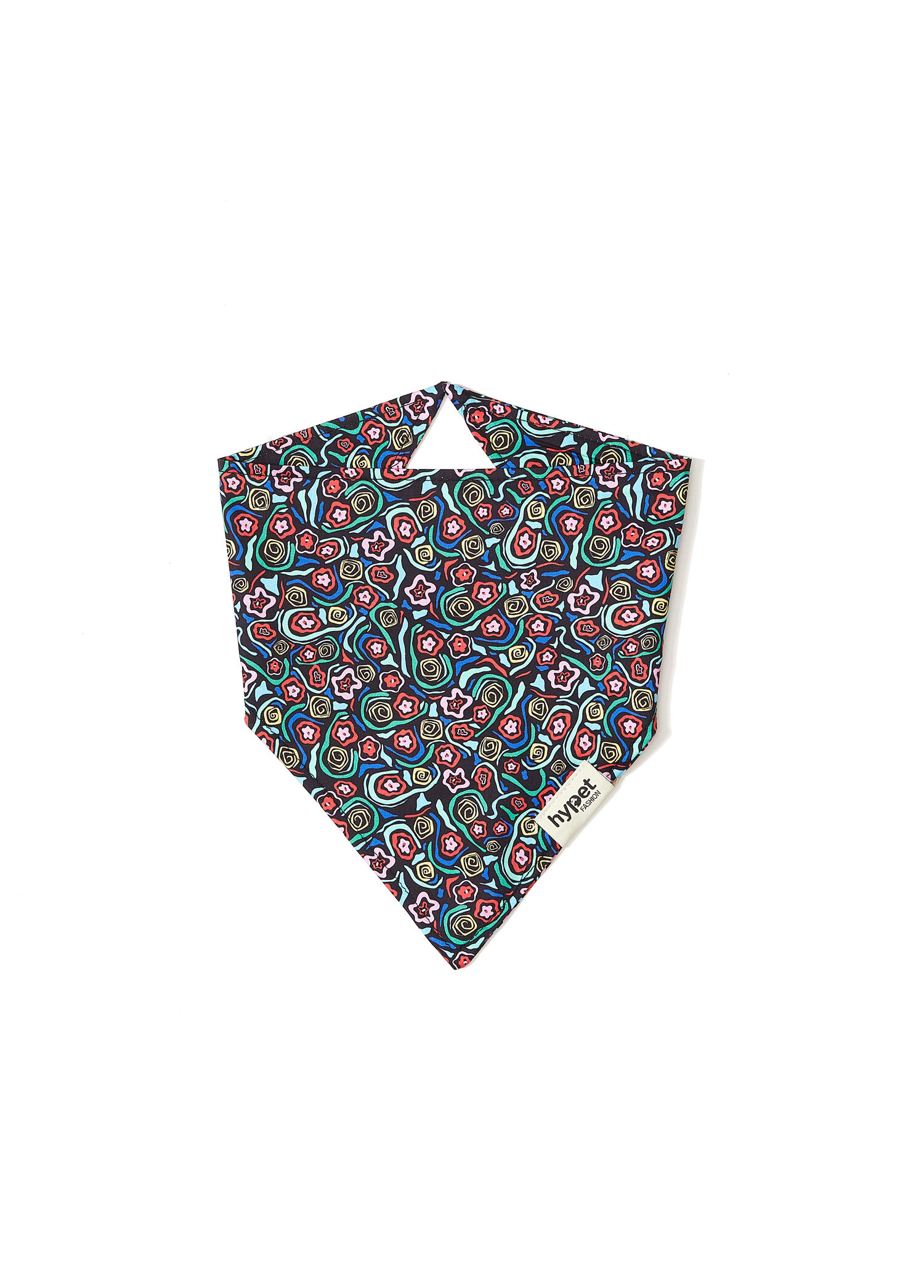 Abstract Flowers Siyah Köpek Bandana