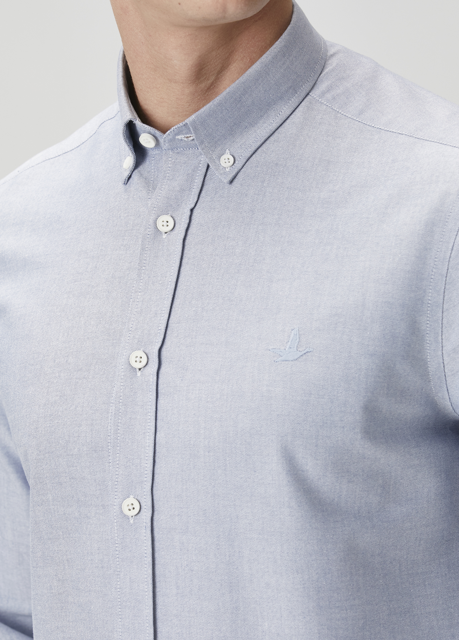 Comfort Fit Indigo Oxford Gömlek_6