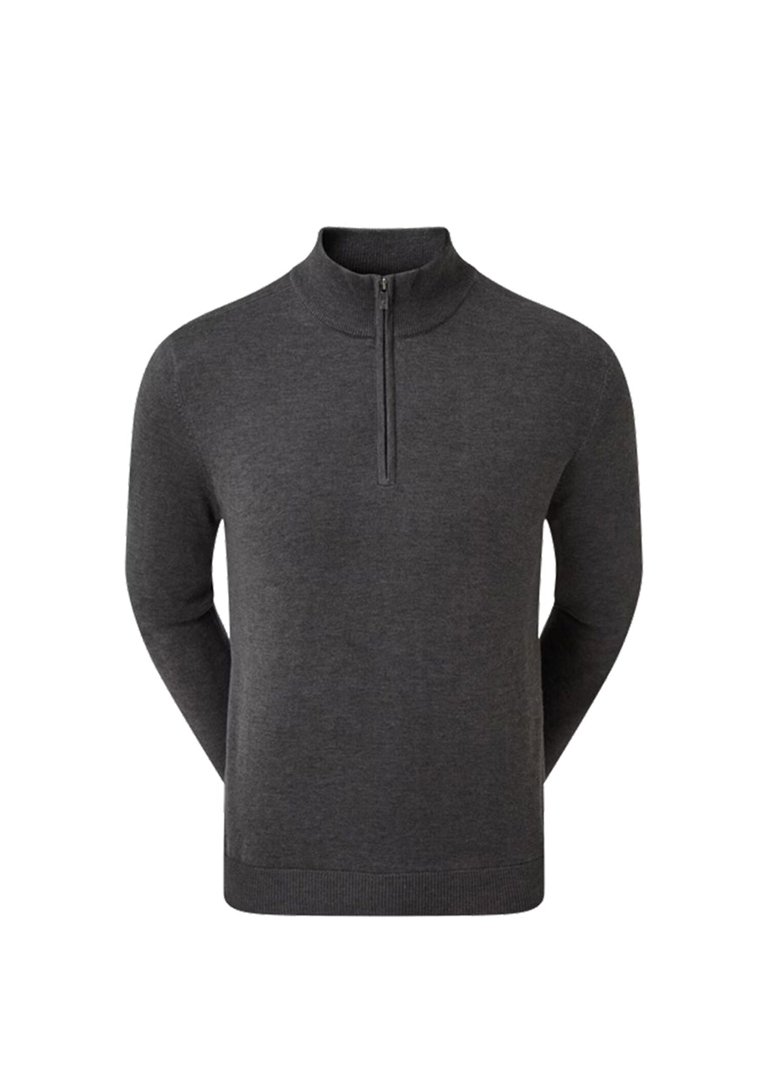 FootJoy Yün Karışımı Yarım Fermuarlı Astarlı Golf Kazağı Charcoal 90212