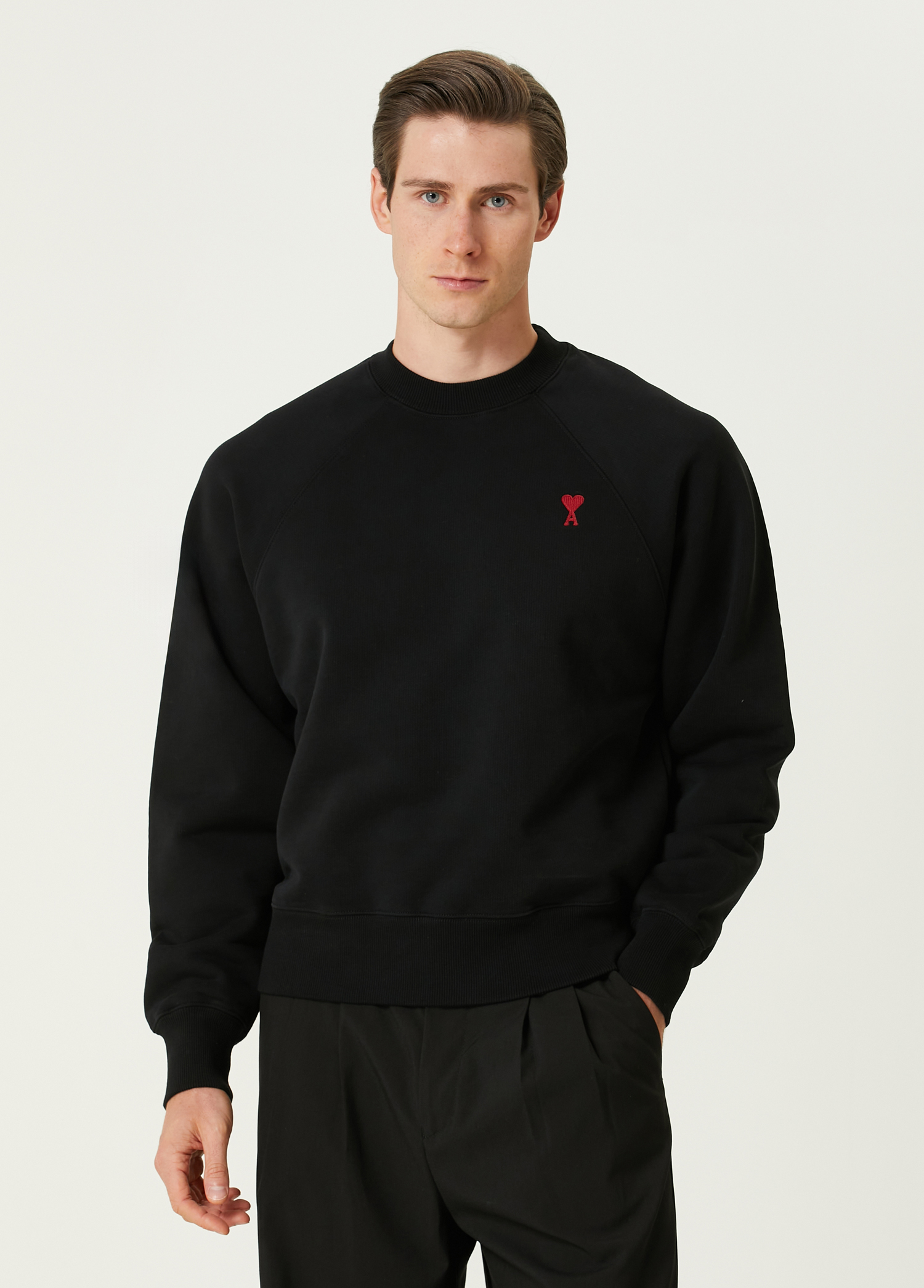 Siyah Logo Nakışlı Sweatshirt