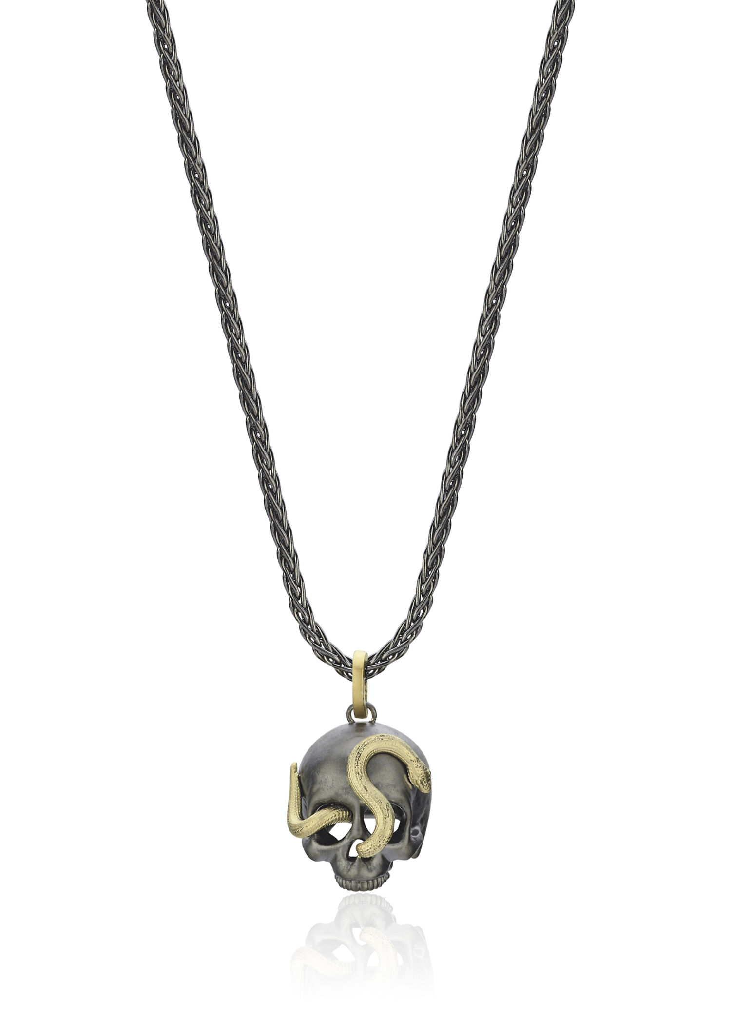 Skull & Snake Y 925 Ayar Gümüş Erkek Kolye