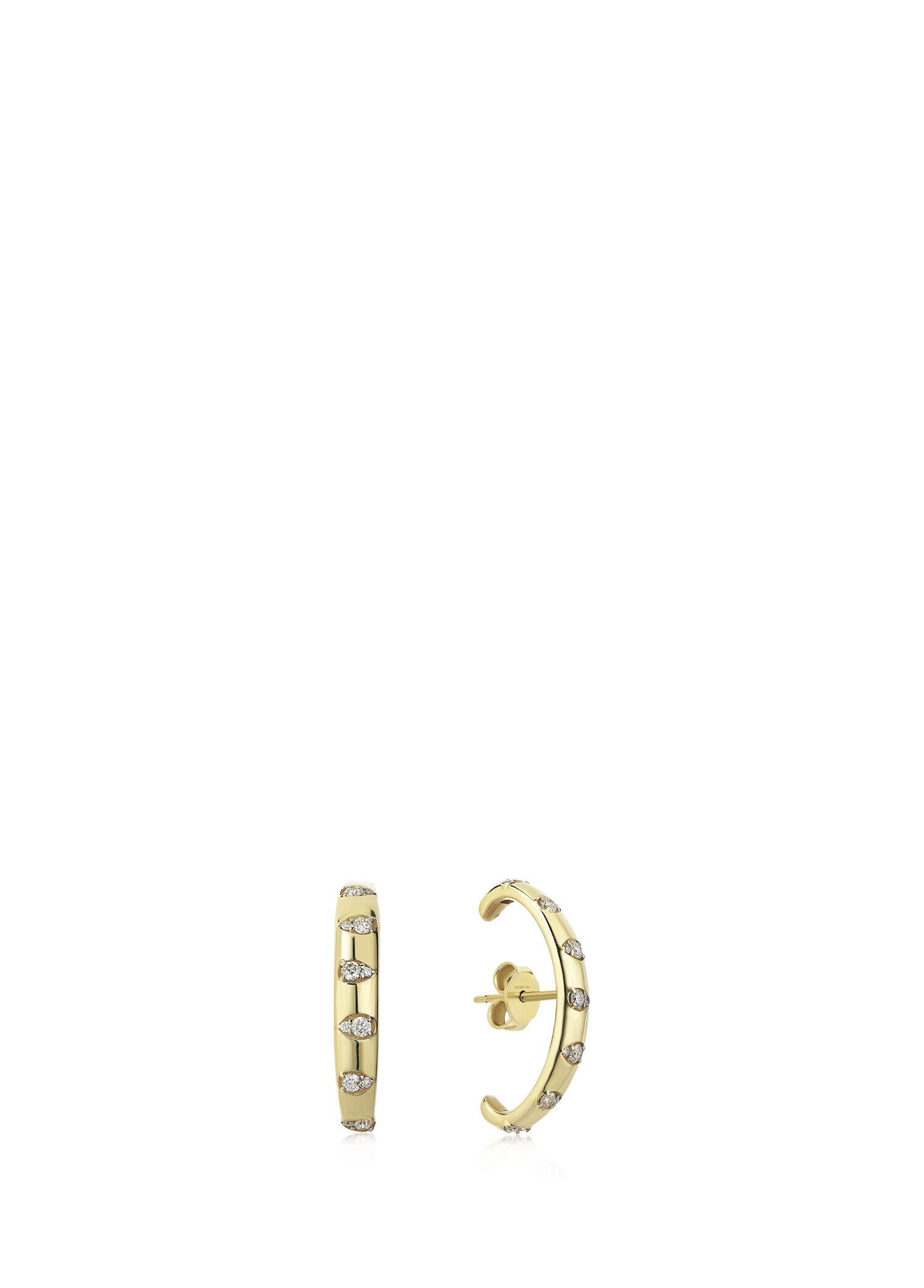 Eternal Drop Pırlanta Taşlı 14 Ayar Altın Tek Kadın Cuff Küpe