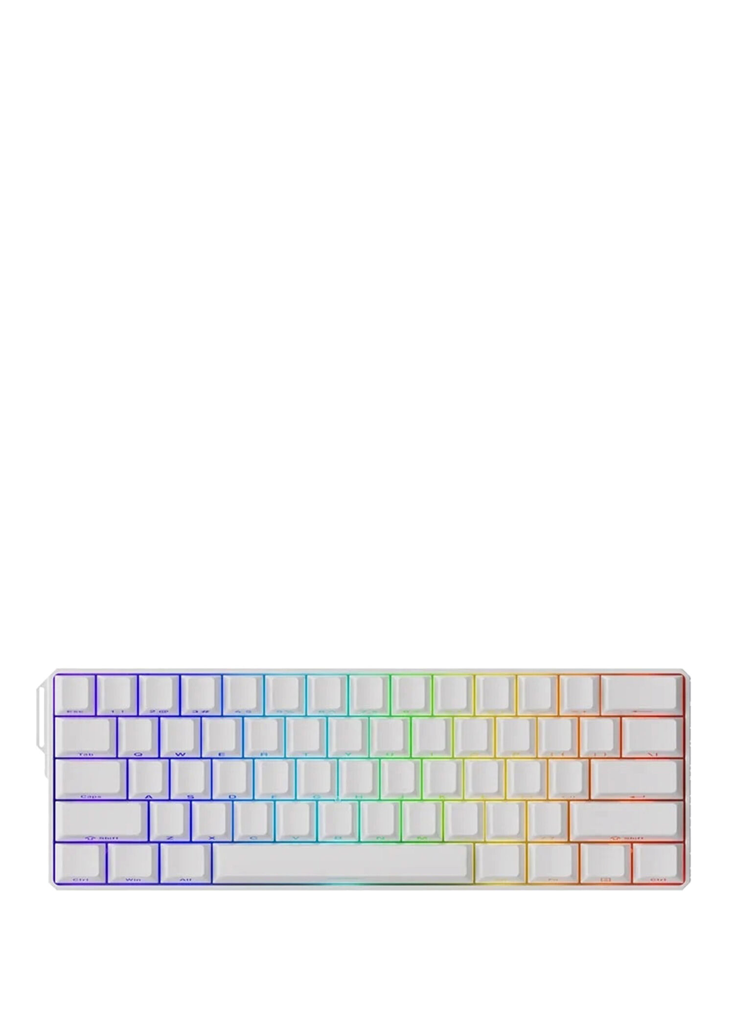 Monsgeek FUN60 Ultra Shine-Through White Hall Effect Manyetik Switch ARGB Hotswap Mekanik Gaming Klavye