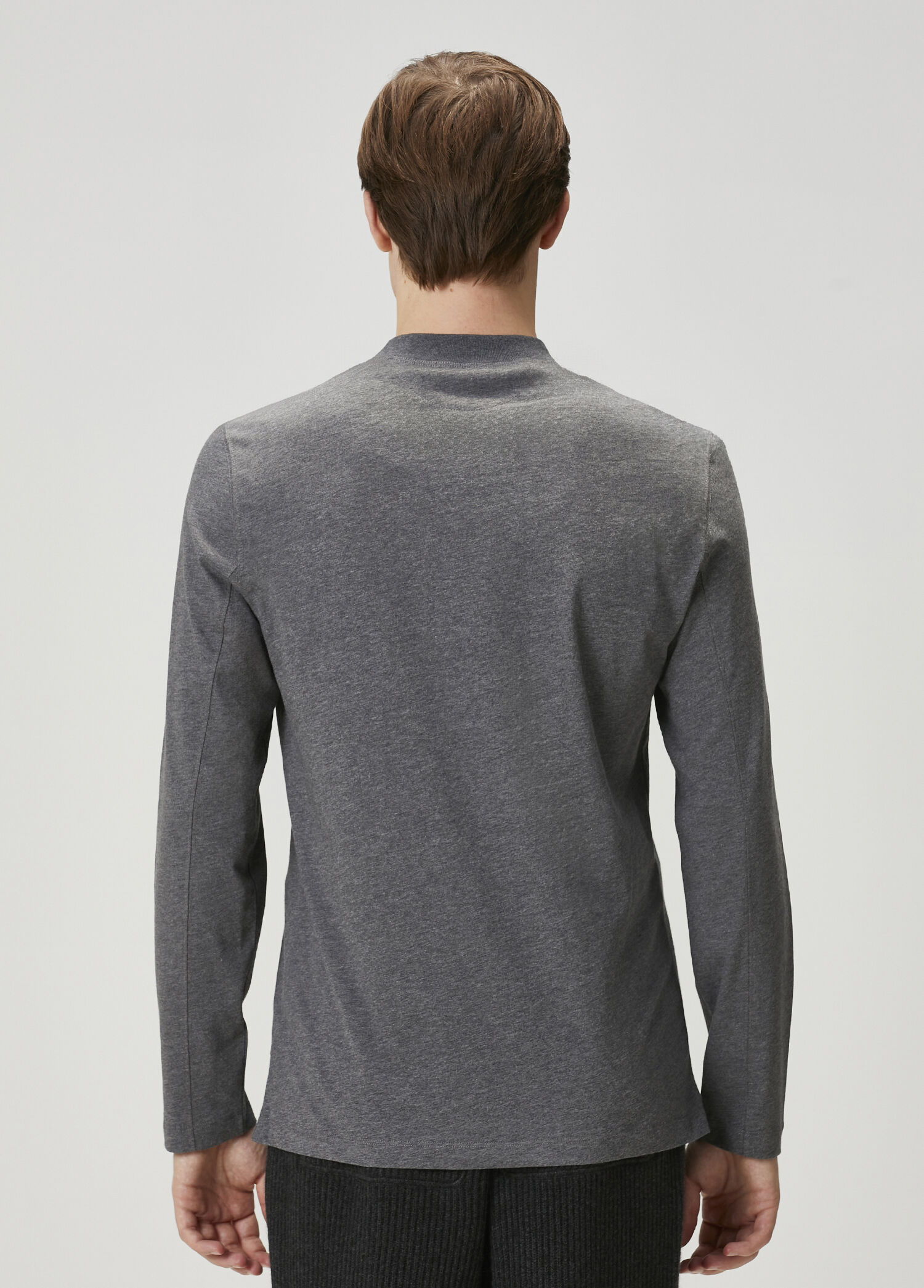 Brunello cucinelli トップス　ダークグレー Brunello Cucinelli Gri Erkek Gri Uzun Kollu T-shirt 1765604 | Beymen