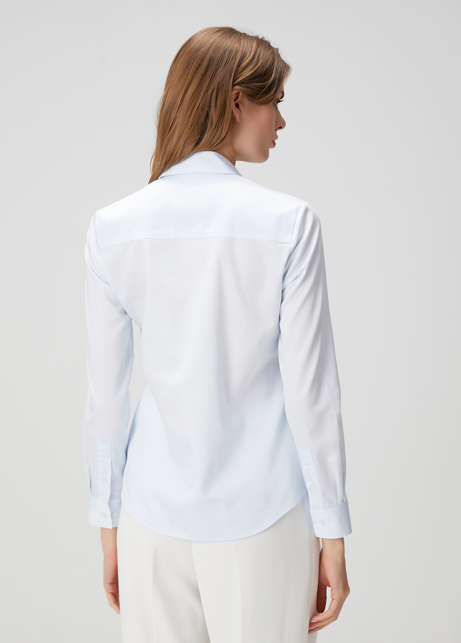 Slim Fit Non Iron Klasik Açık Mavi Gömlek_3