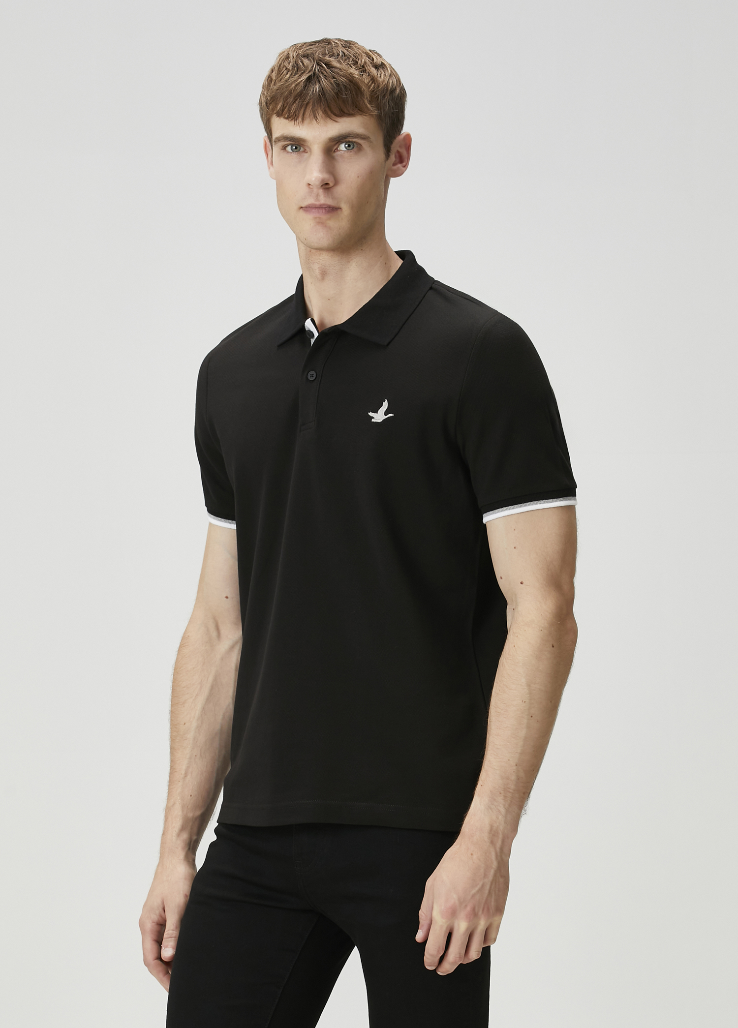 Siyah Gri Polo Yaka T-shirt_1