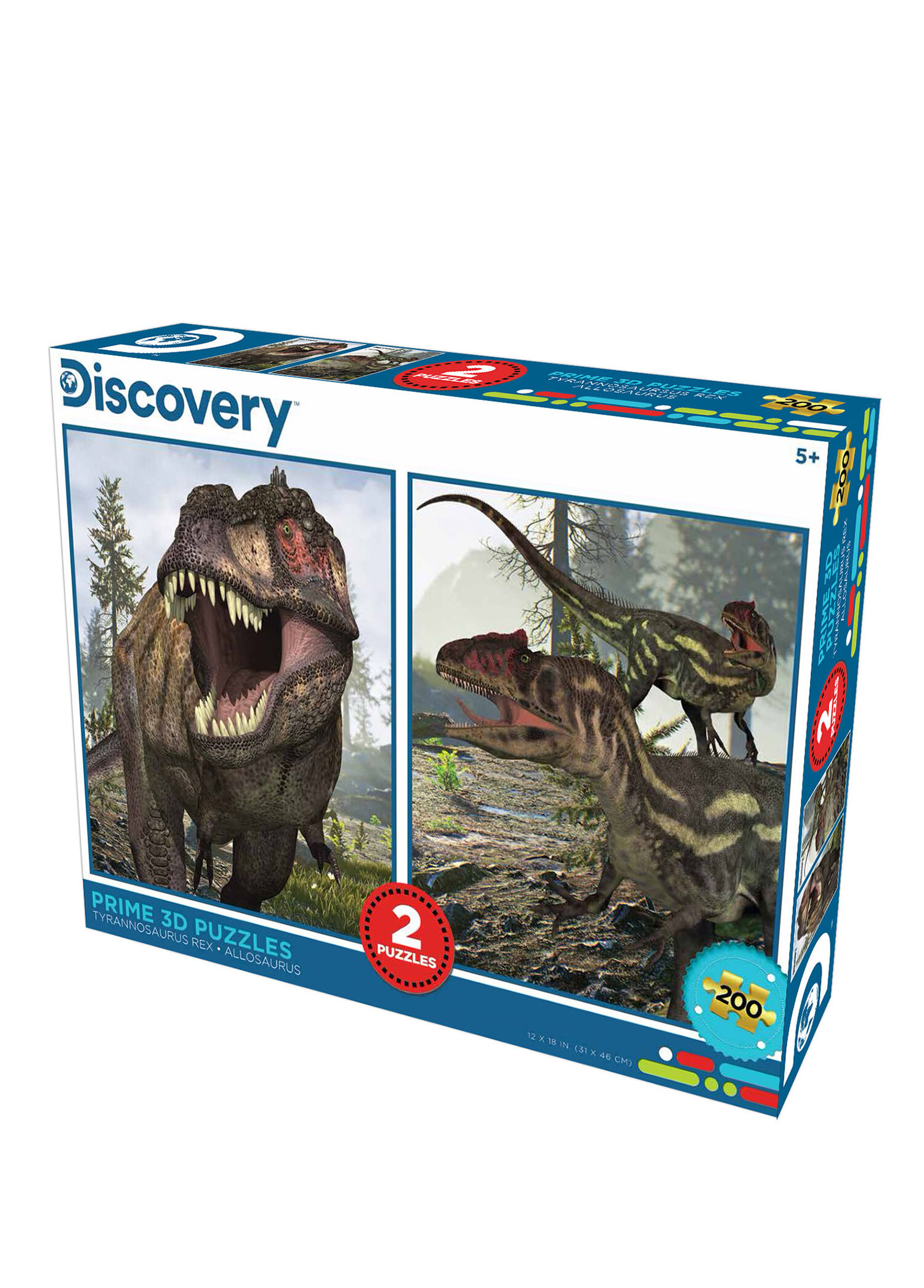 Discovery T-Rex ve Allosaurus 2'li 200 Parça 3D Puzzle