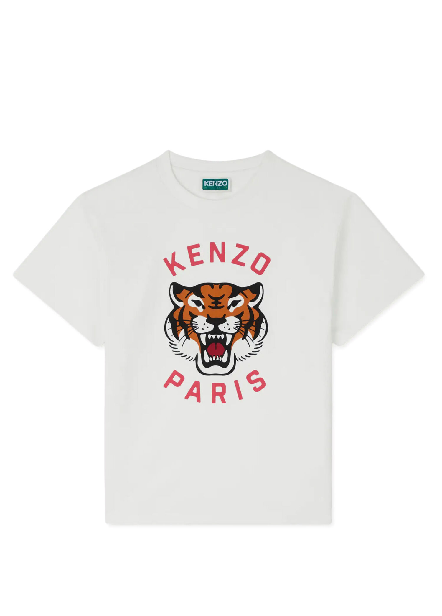 Beyaz Logo Baskılı Unisex Çocuk T-shirt