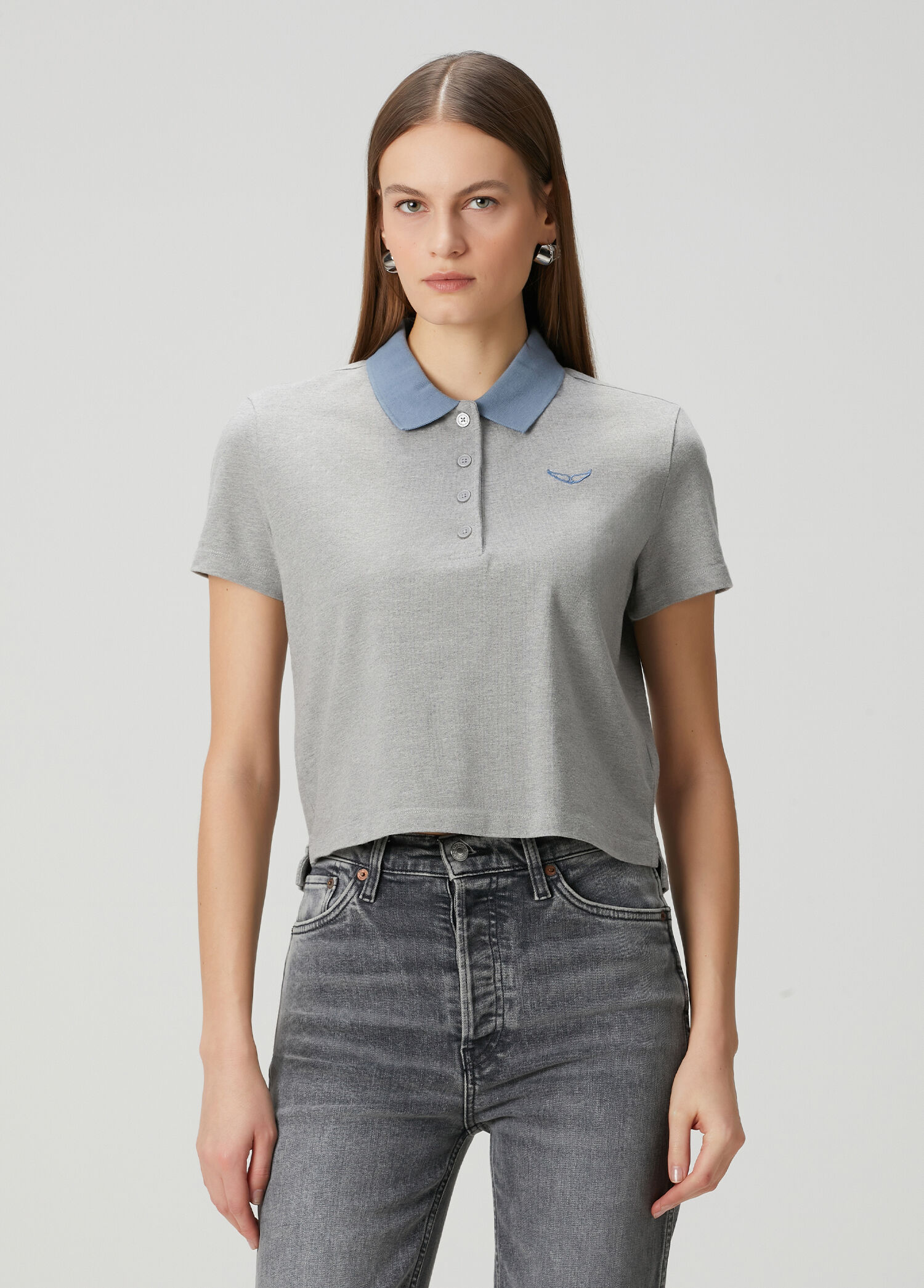 Mirta Gri Polo T-shirt