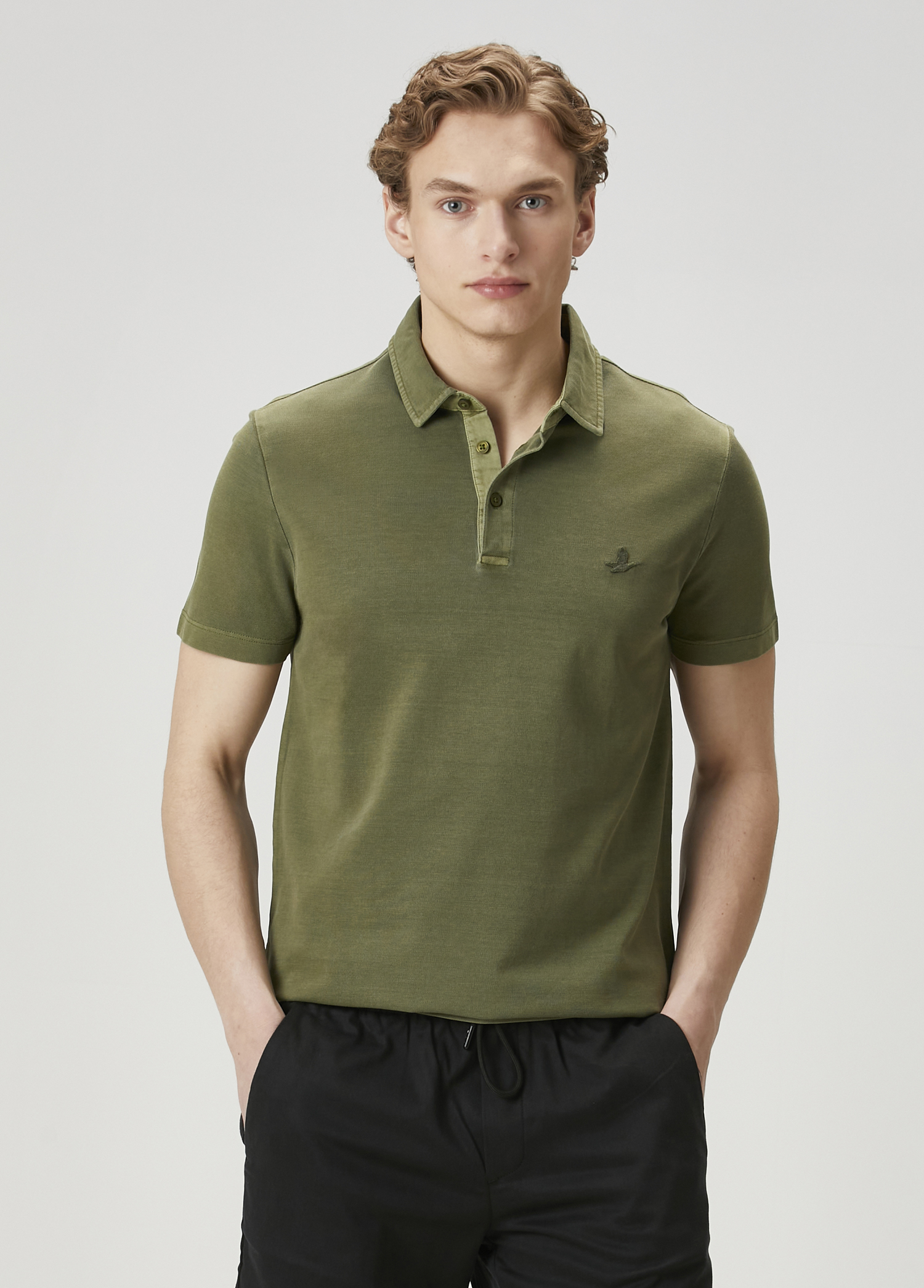 Comfort Fit Haki Polo T-shirt