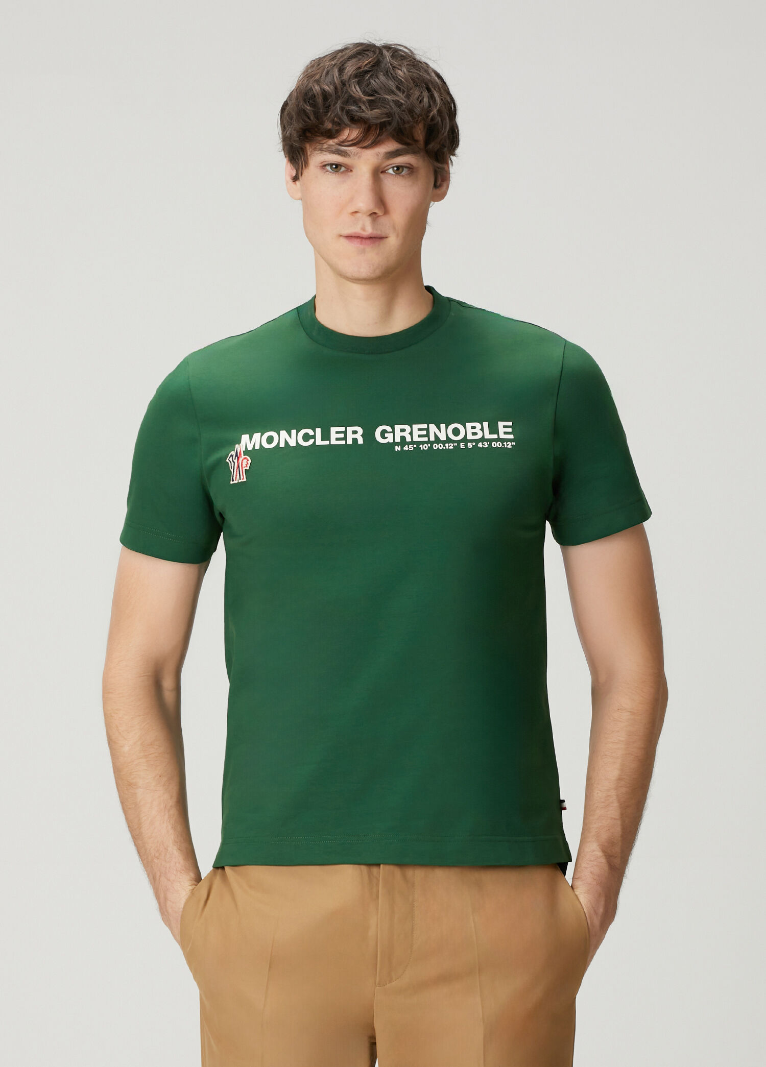 Moncler Grenoble Yeşil Erkek Yeşil Logo Baskılı T-shirt 1892849