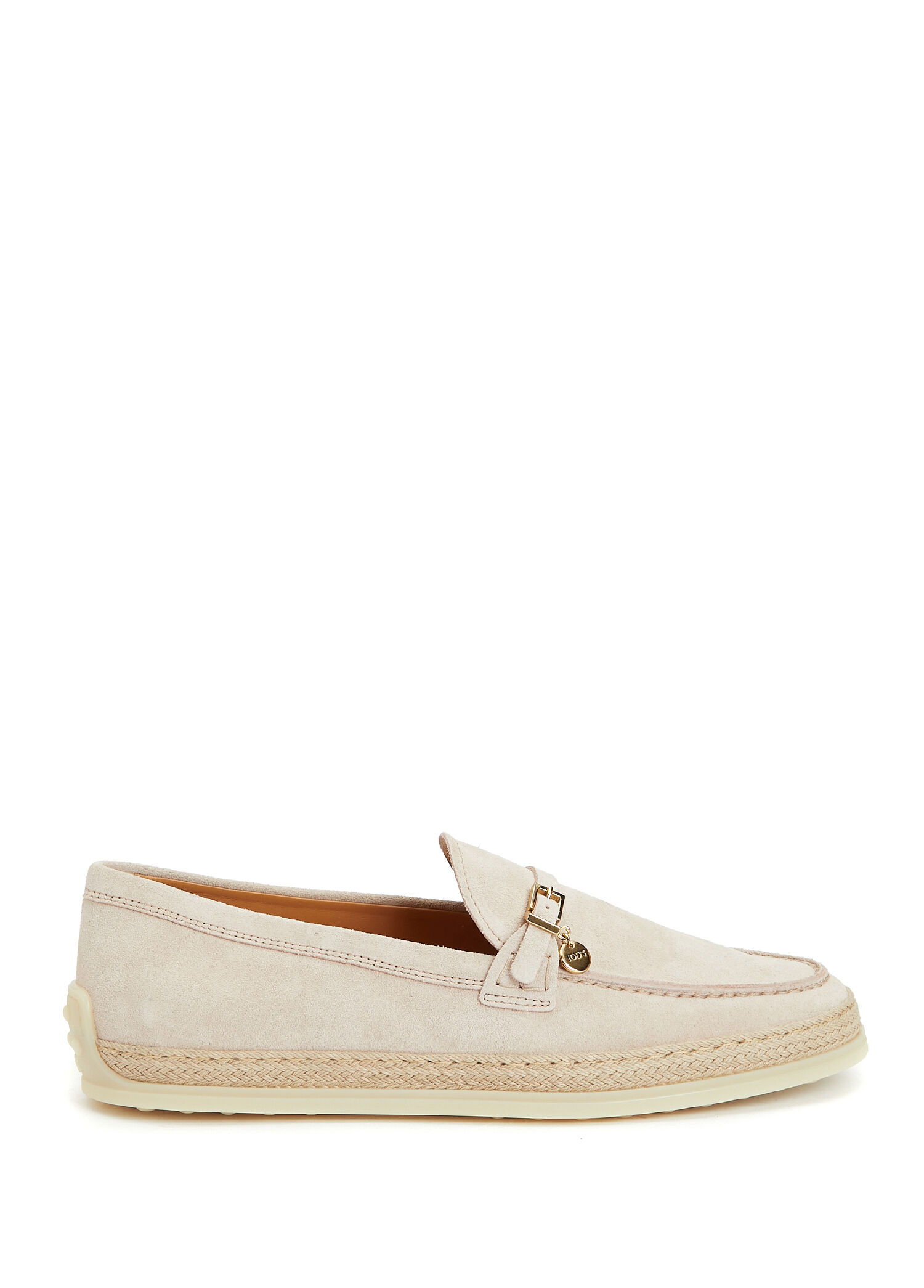 Pudra Logo Detaylı Kadın Süet Loafer
