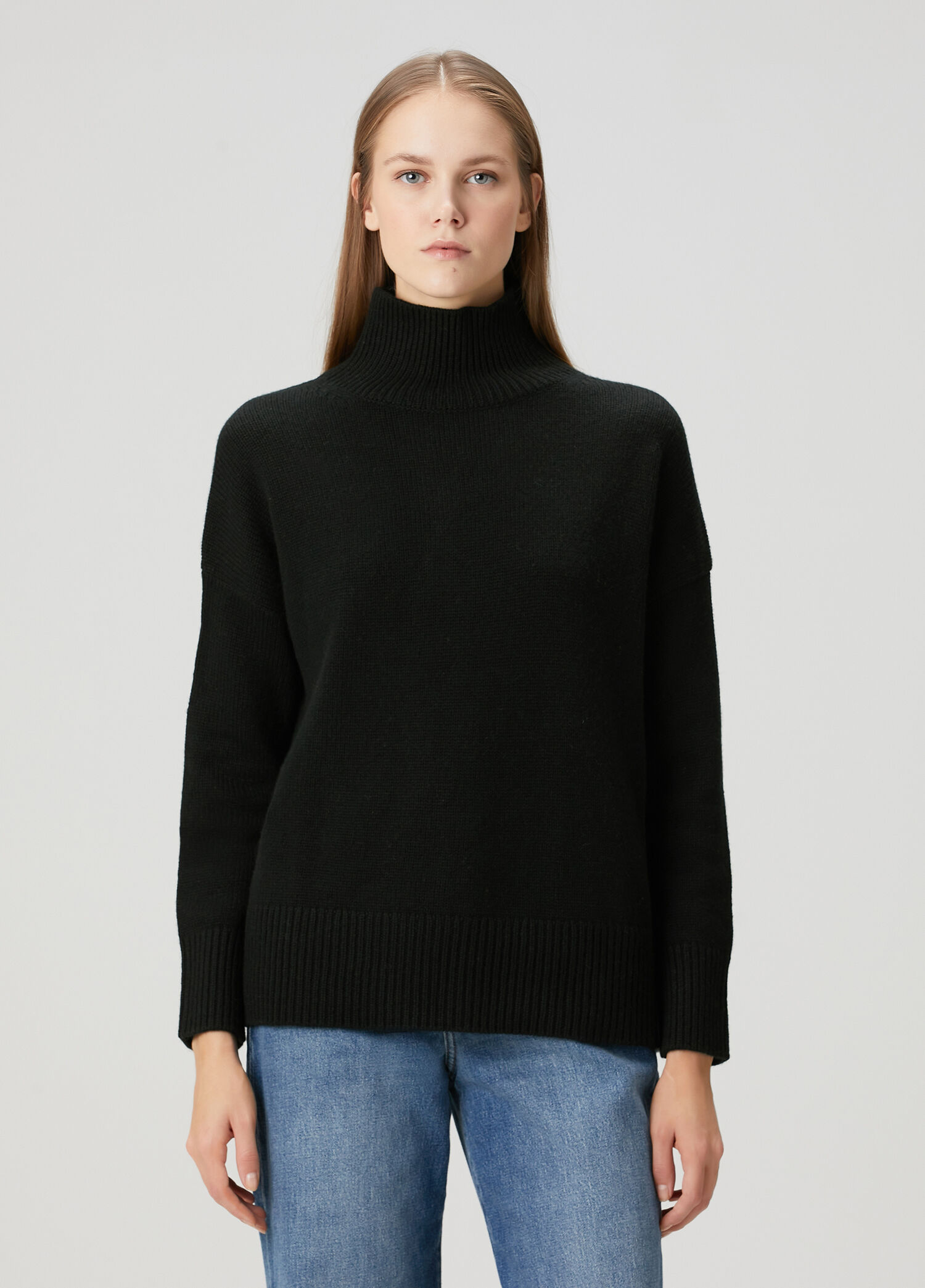 Ulla Siyah Oversize Kaşmir Triko