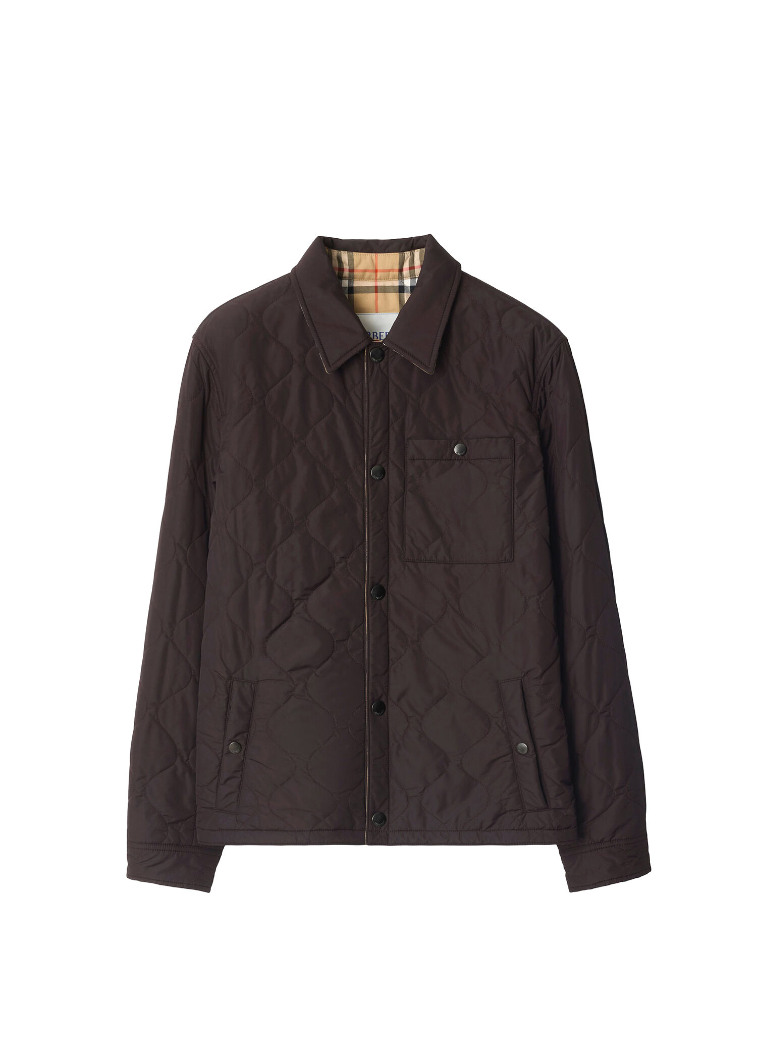 P Burberry Brighton Kahverengi Cift Tarafli Kapitoneli Erkek Mont