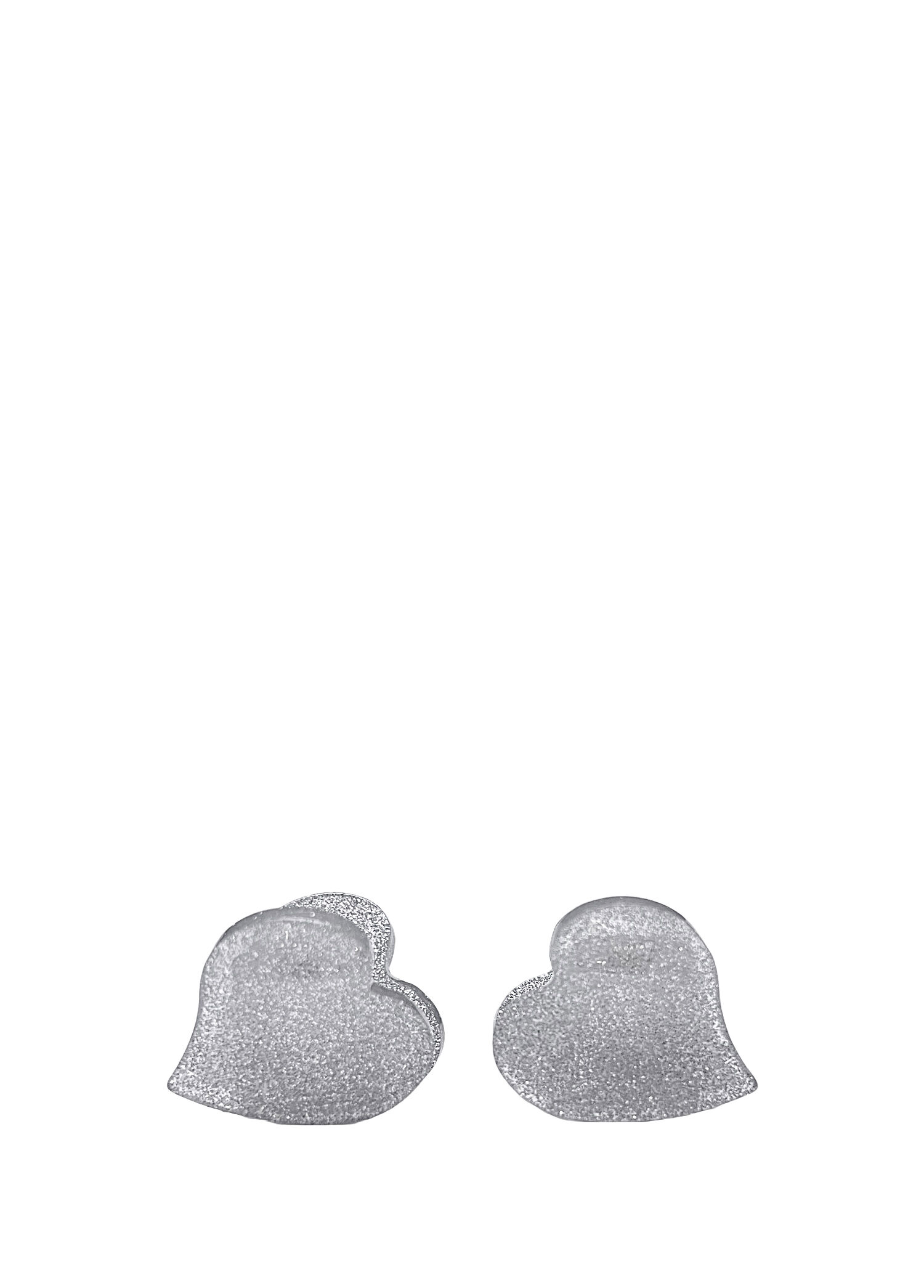 Glitter Silver Mini Kalp Kemik Kız Çocuk Toka