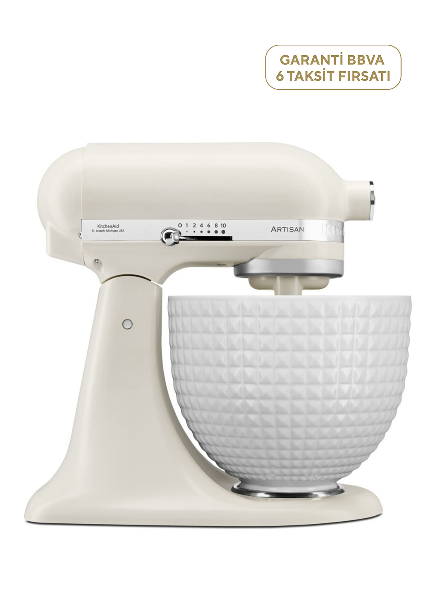 Artisan Porselen Beyaz Stand Mikser ve Seramik Kase  4,7 Lt 5KSM156CX