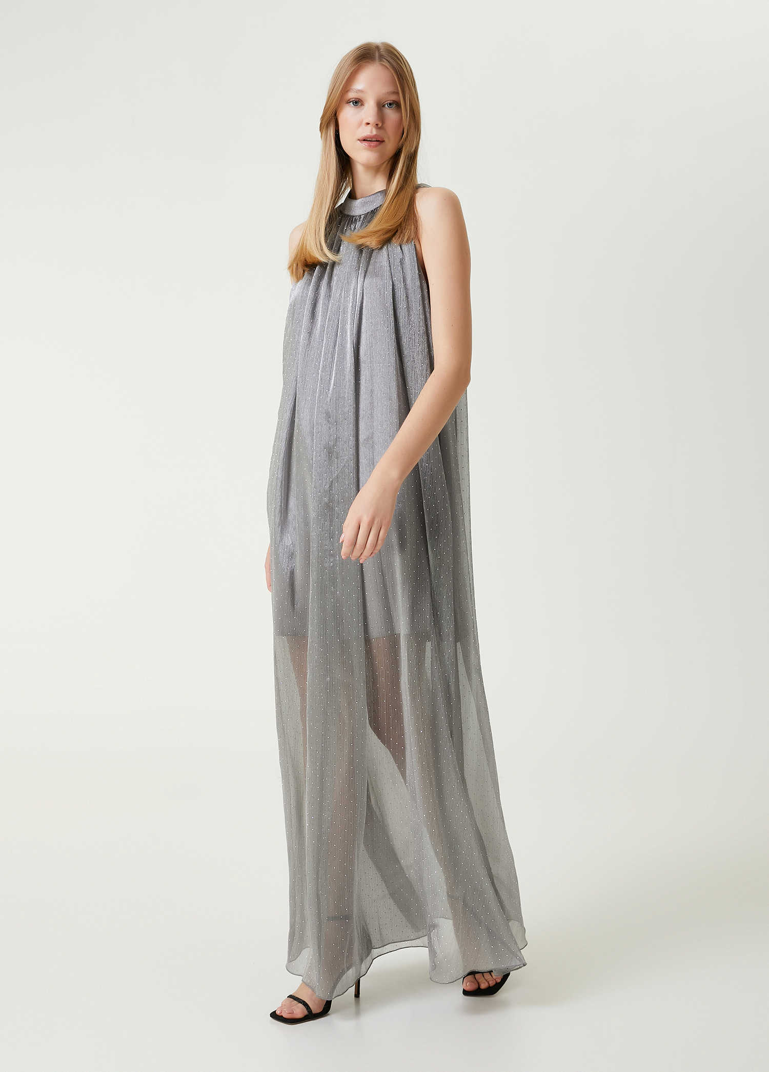 Silver Maxi Elbise