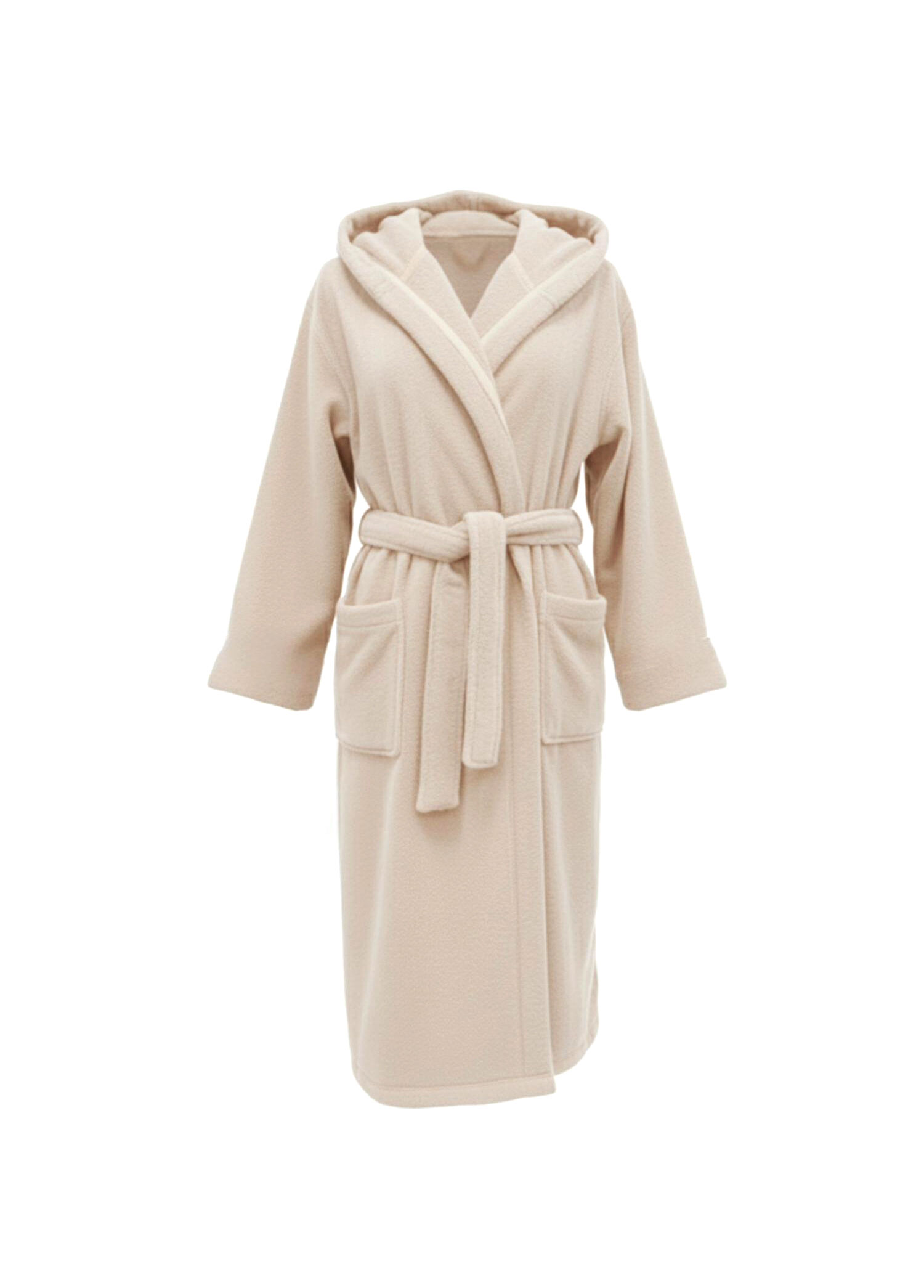 Velvet Krem Rengi Pamuklu Unisex Bornoz