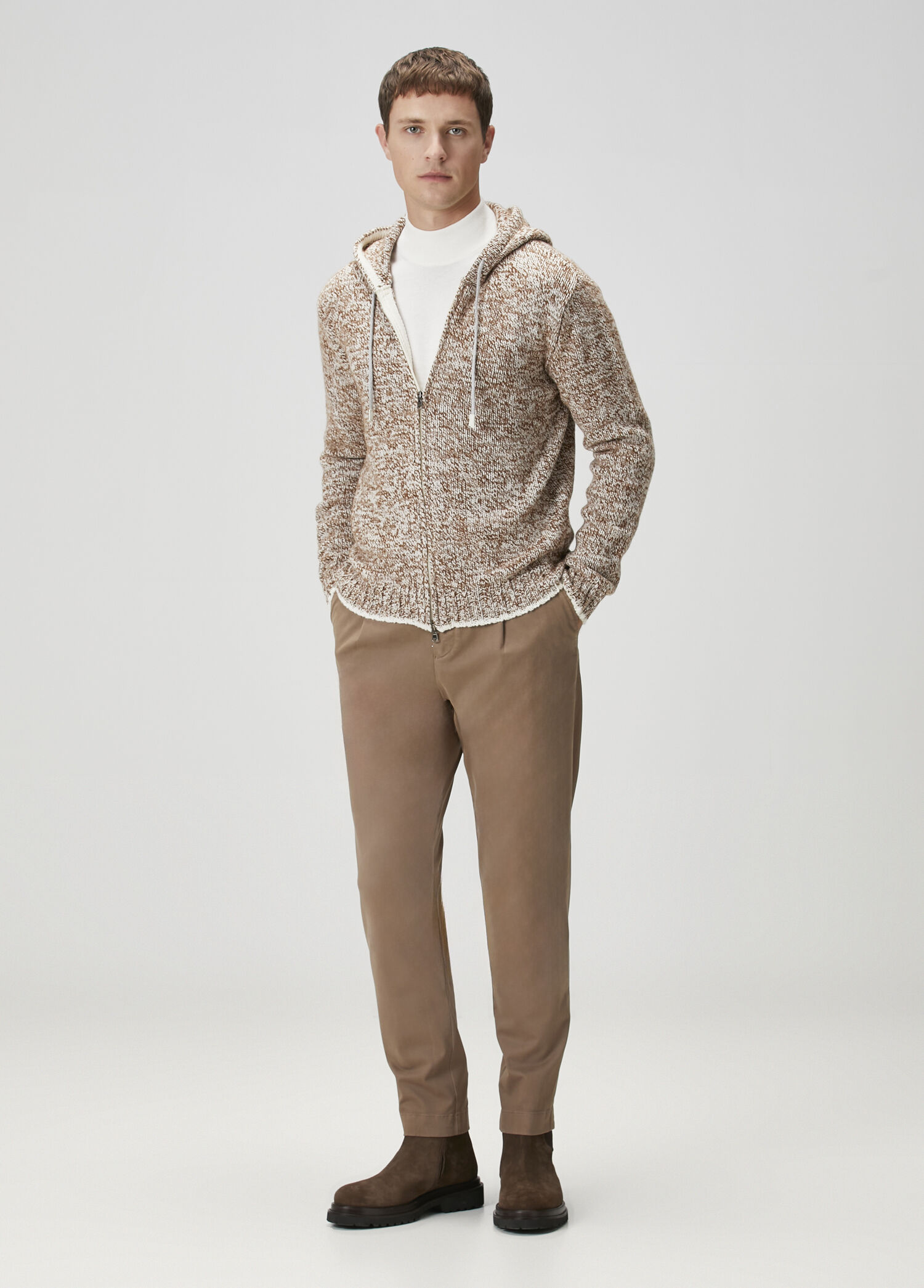 Beige Pleated Pants