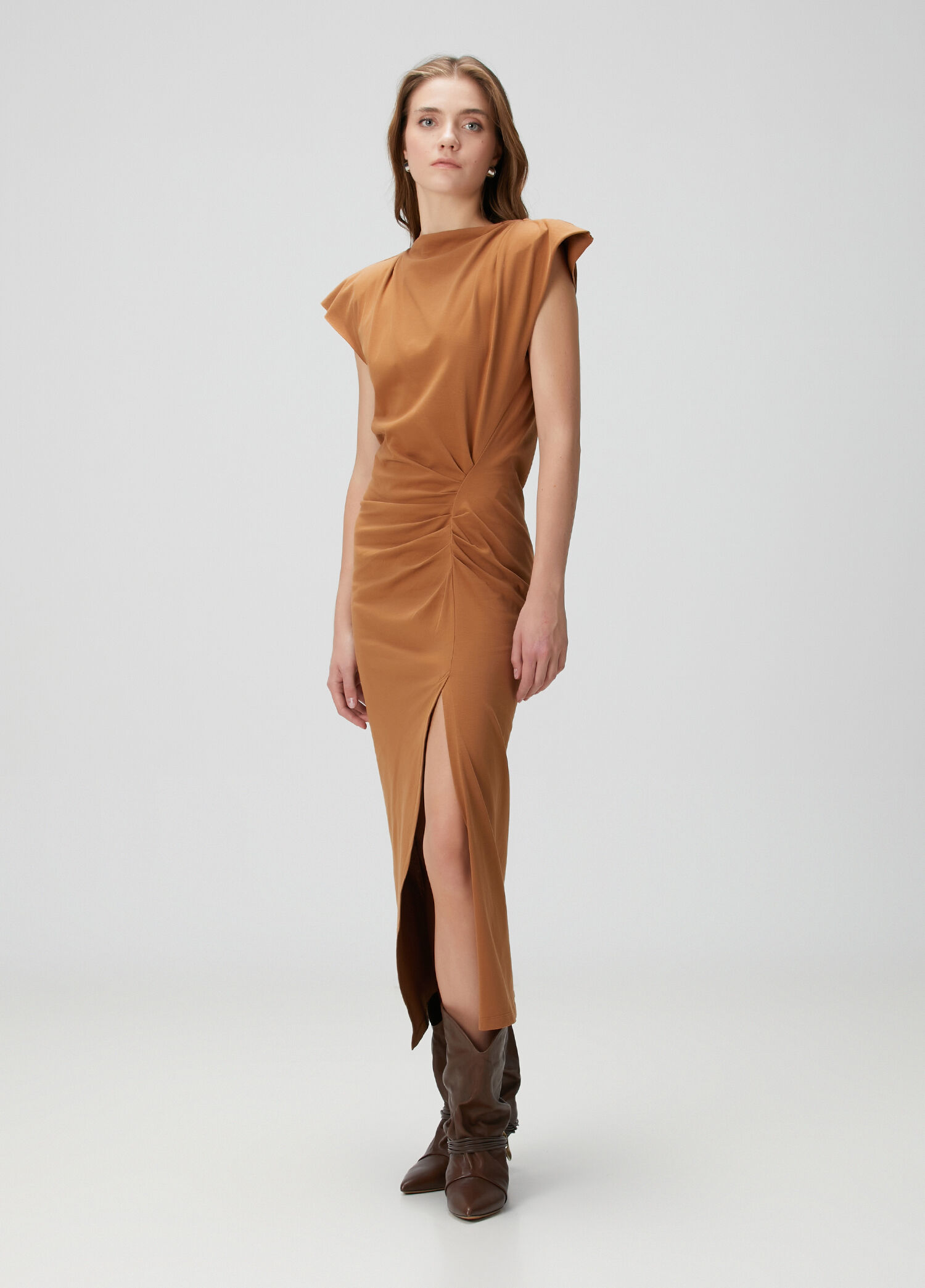 Nadela Karamel Midi Elbise