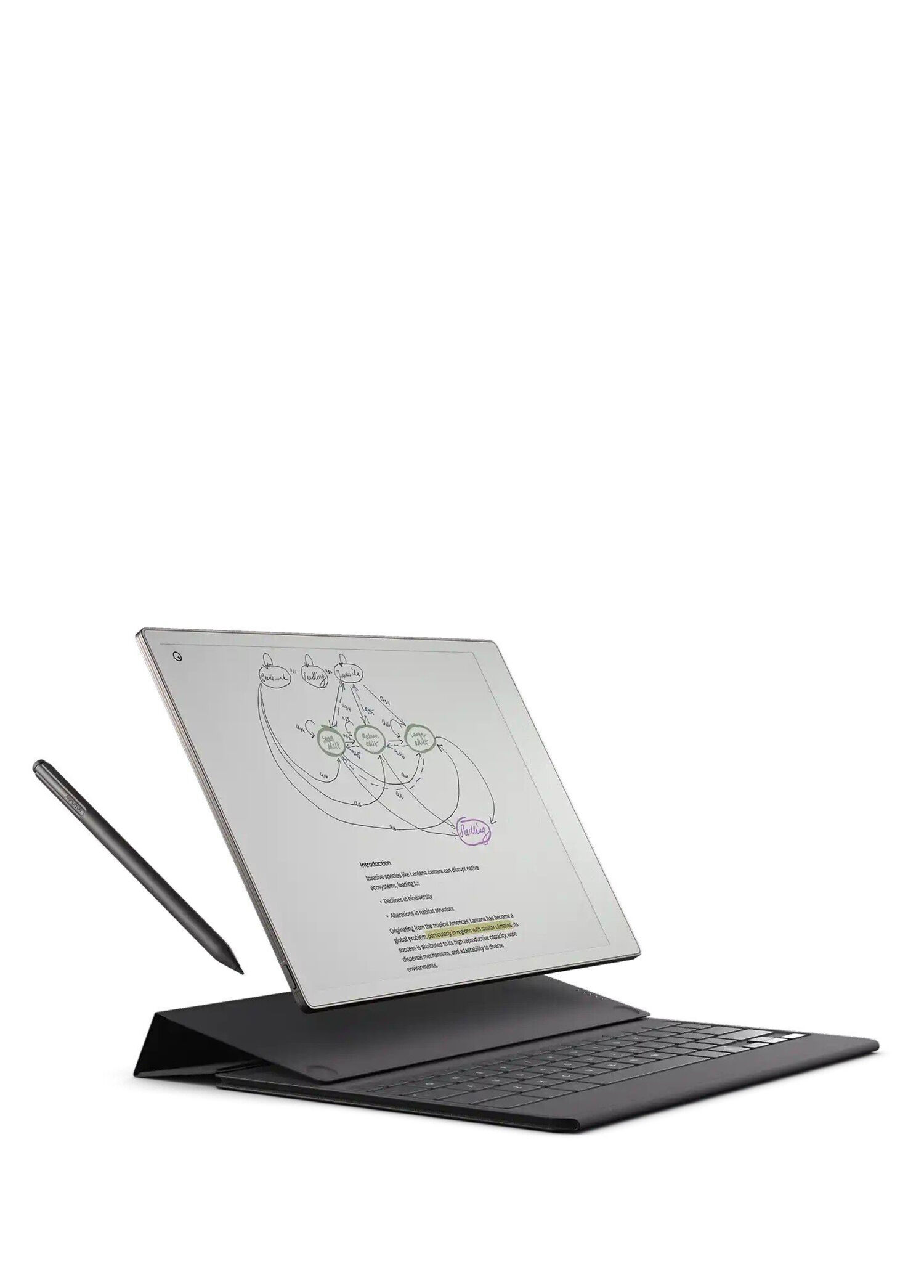 reMarkable - Paper Pro 12" 64GB Reklamsız E-Kitap Okuyucu + Marker Plus Kalem + Klavyeli Kılıf Basalt - Siyah
