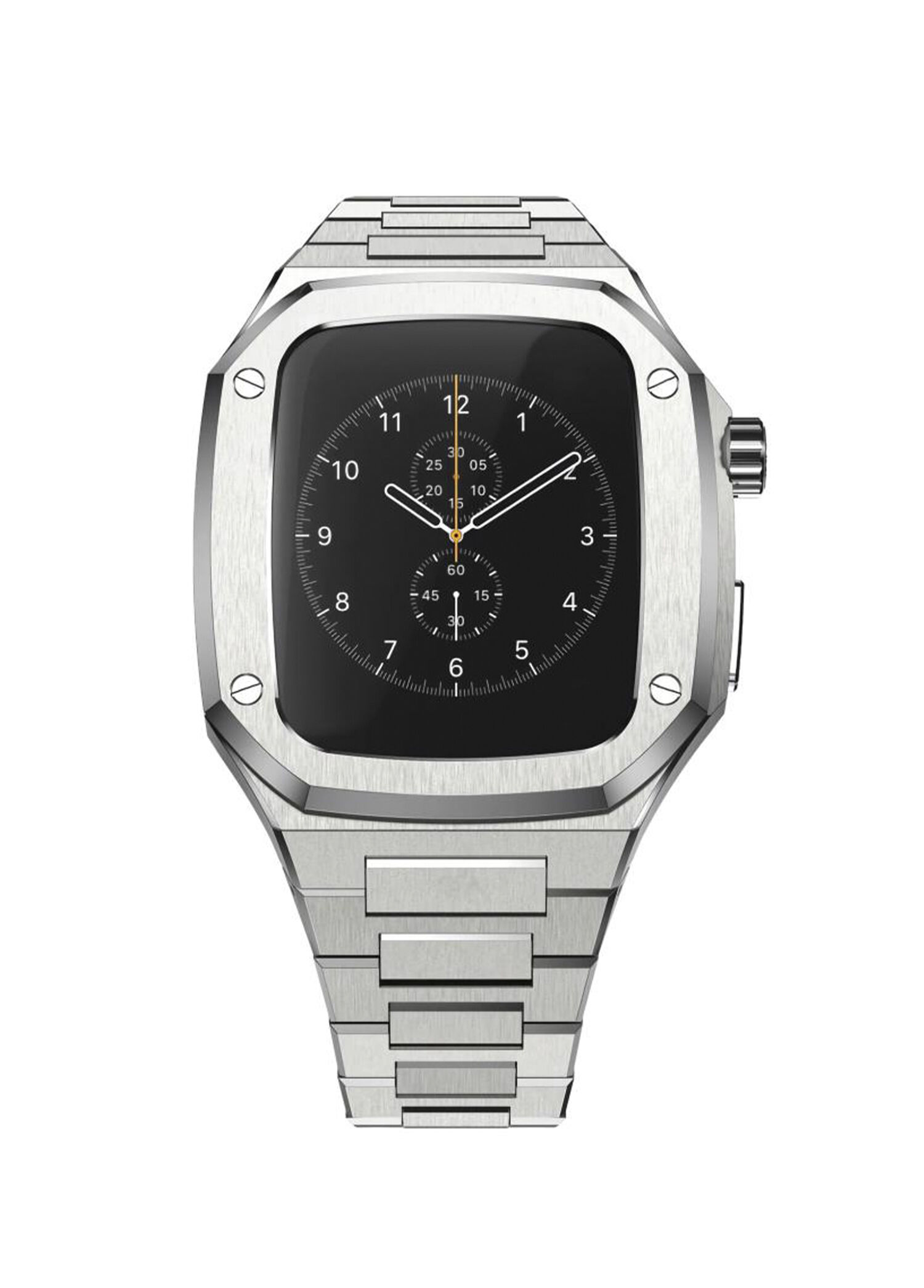 Apple Watch Uyumlu 44/45/46 mm Gümüş Belize Loop Kasa Koruyucu Kordon