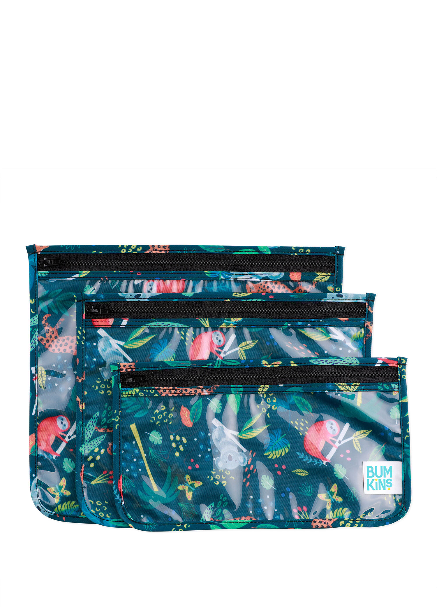 Jungle Şeffaf 3'lü Seyahat Çantası Organizer