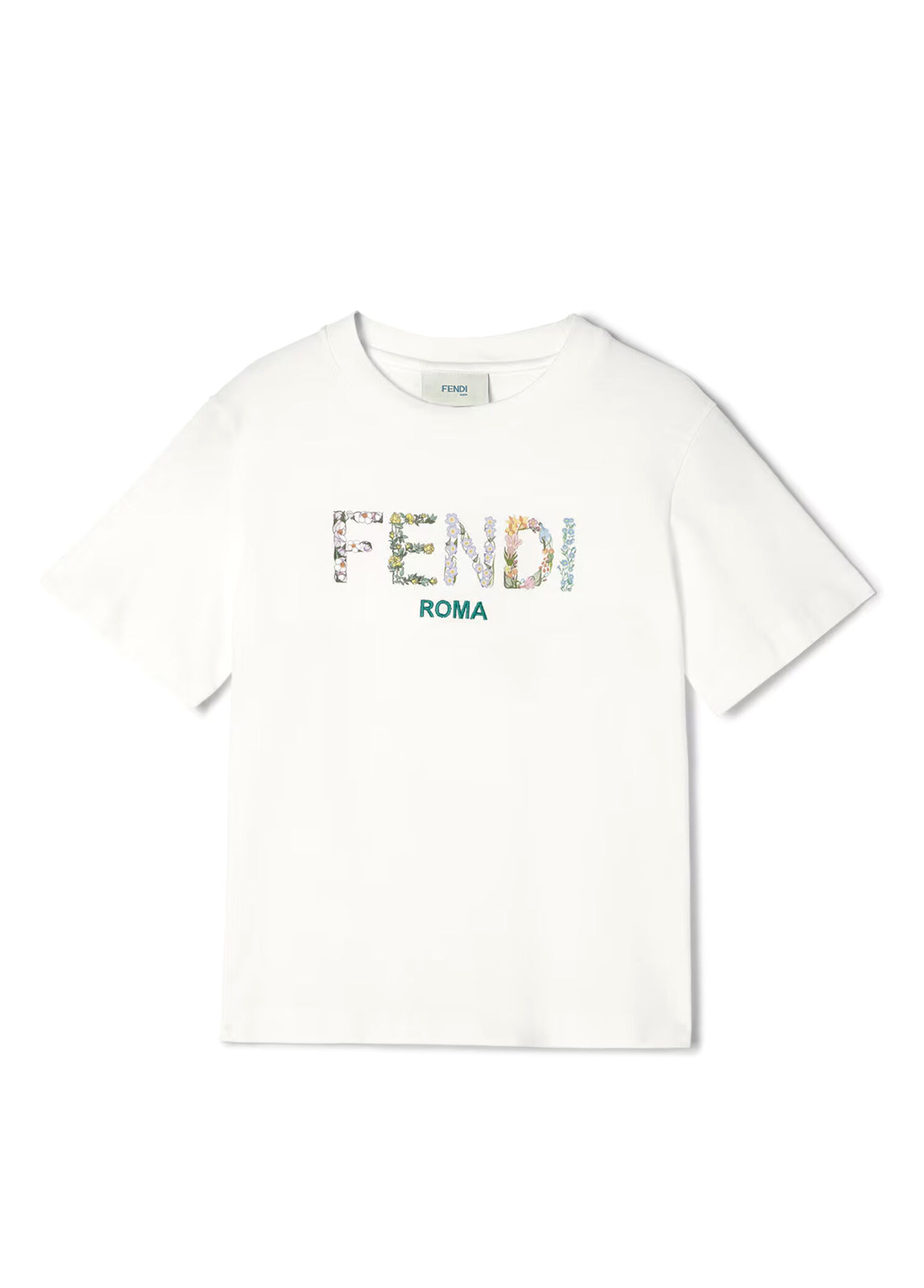 Beyaz Logo Detaylı Kız Çocuk T-shirt
