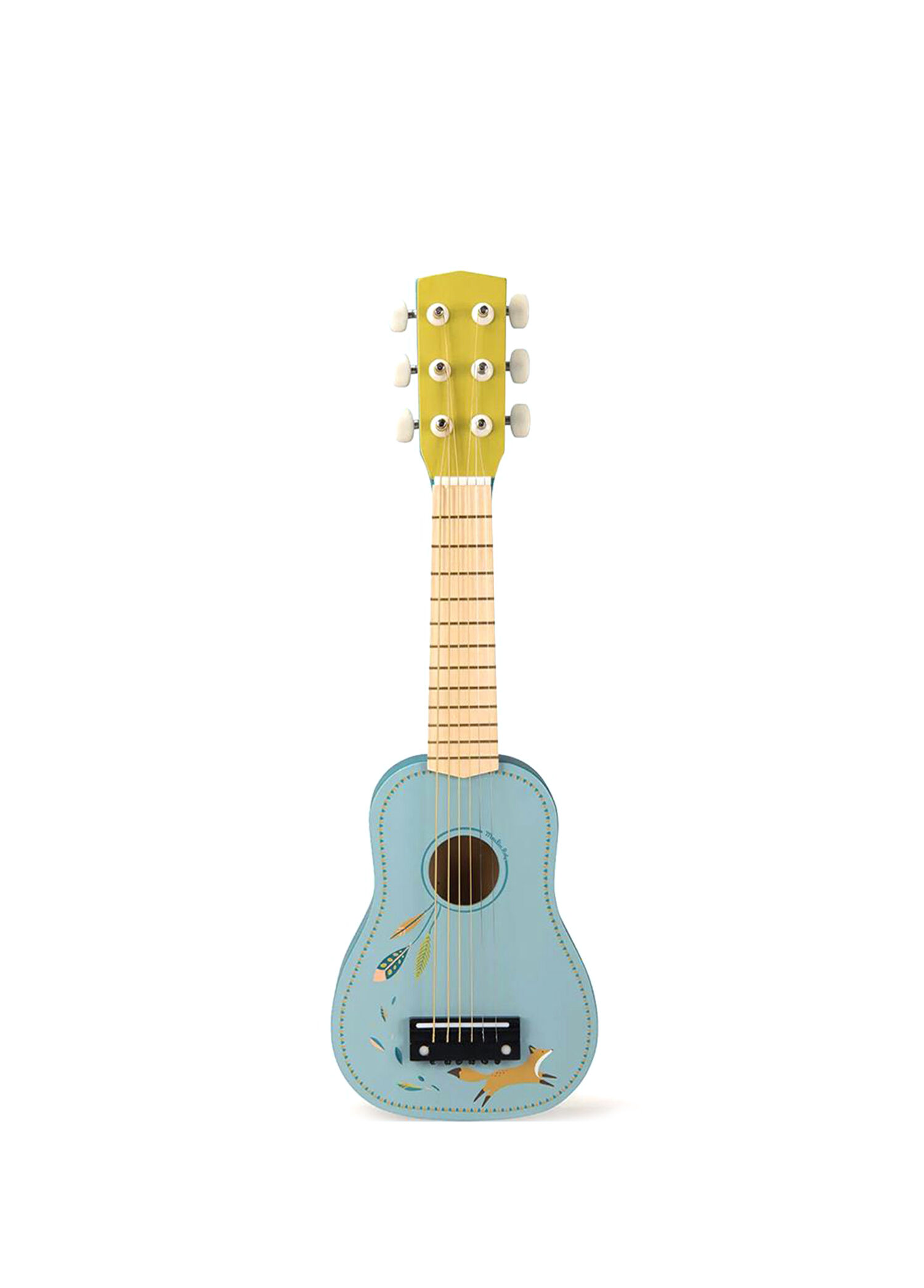 Tilki Desenli Ahşap Oyuncak Gitar