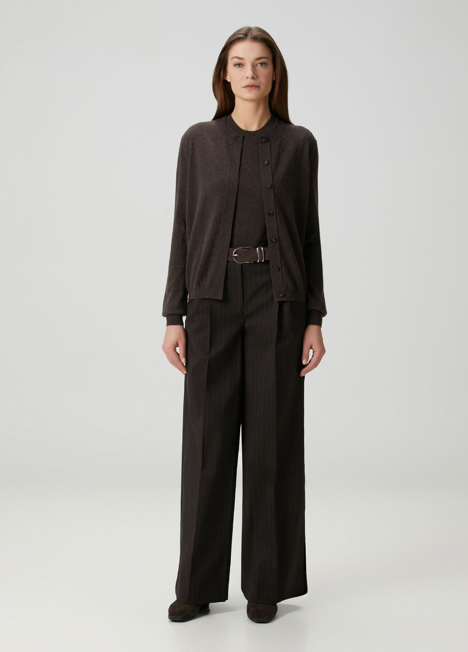 Ferragamo - Brown Cashmere Knit Cardigan